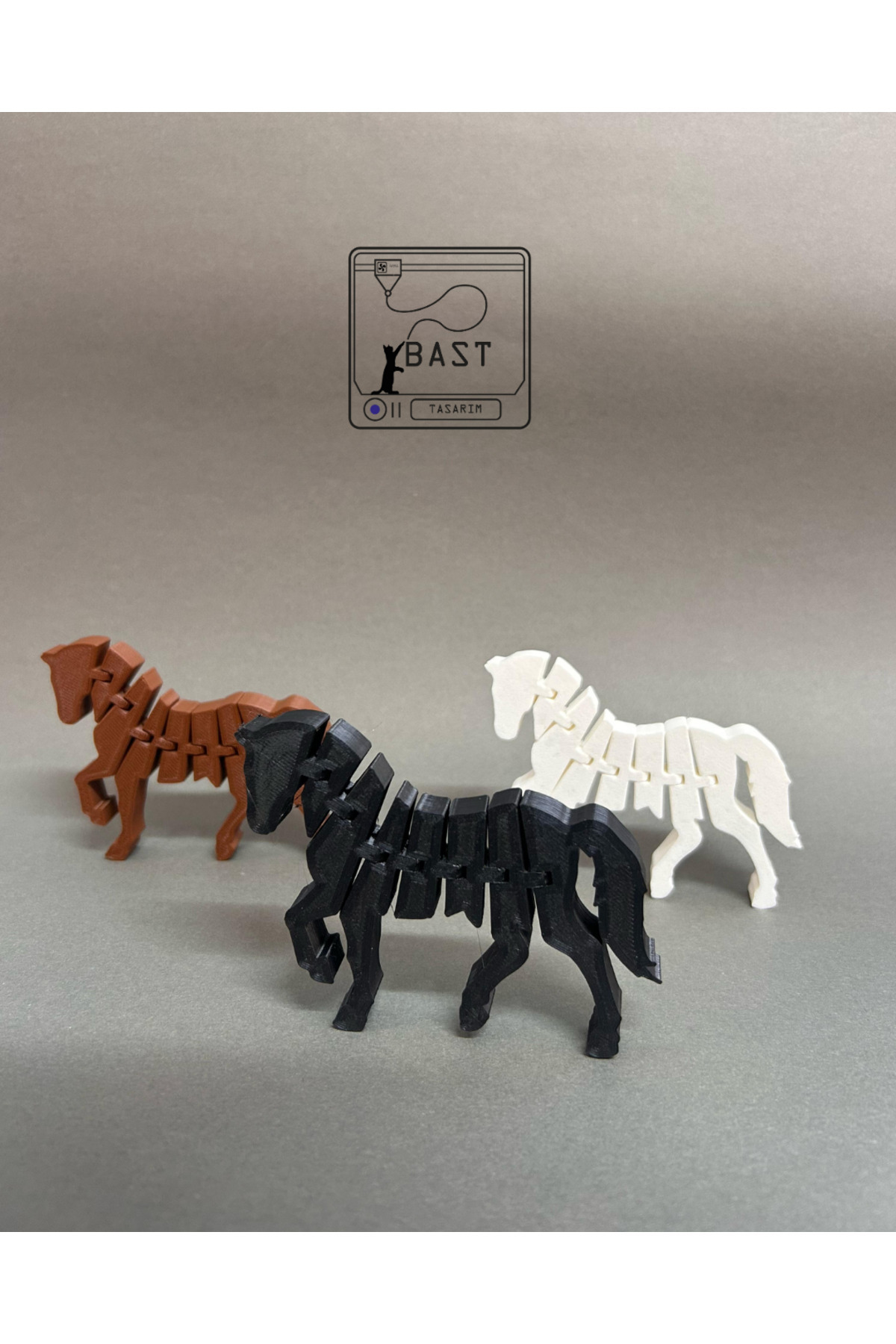 can mats Bast Tasarım 3D Yazıcı Hareketli Eklemli At Oyuncak Figür