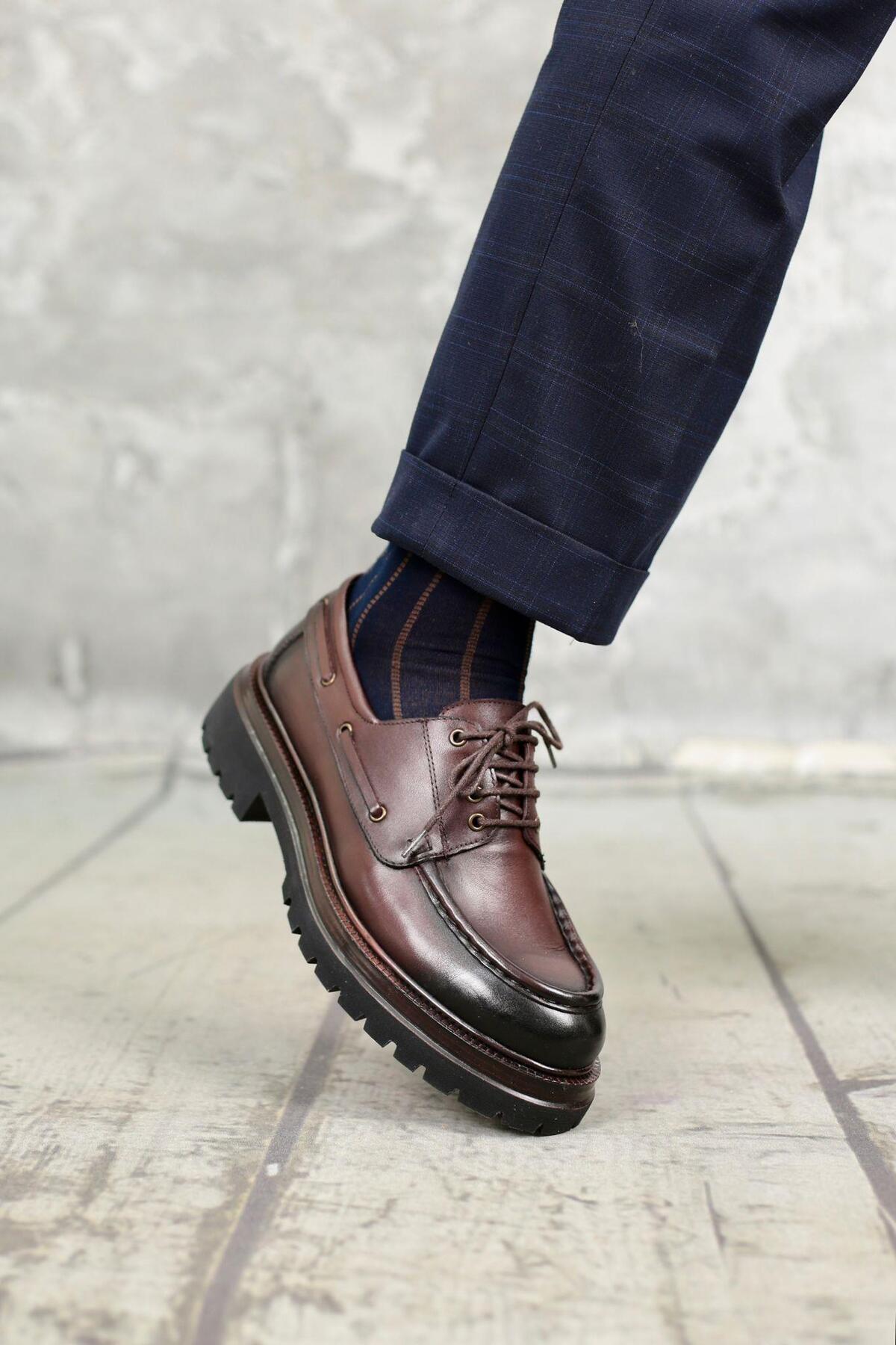 Ahmed Hamdi Bey  Stefan Kahverengi Erkek Deri Ayakkabı - Görsel 8