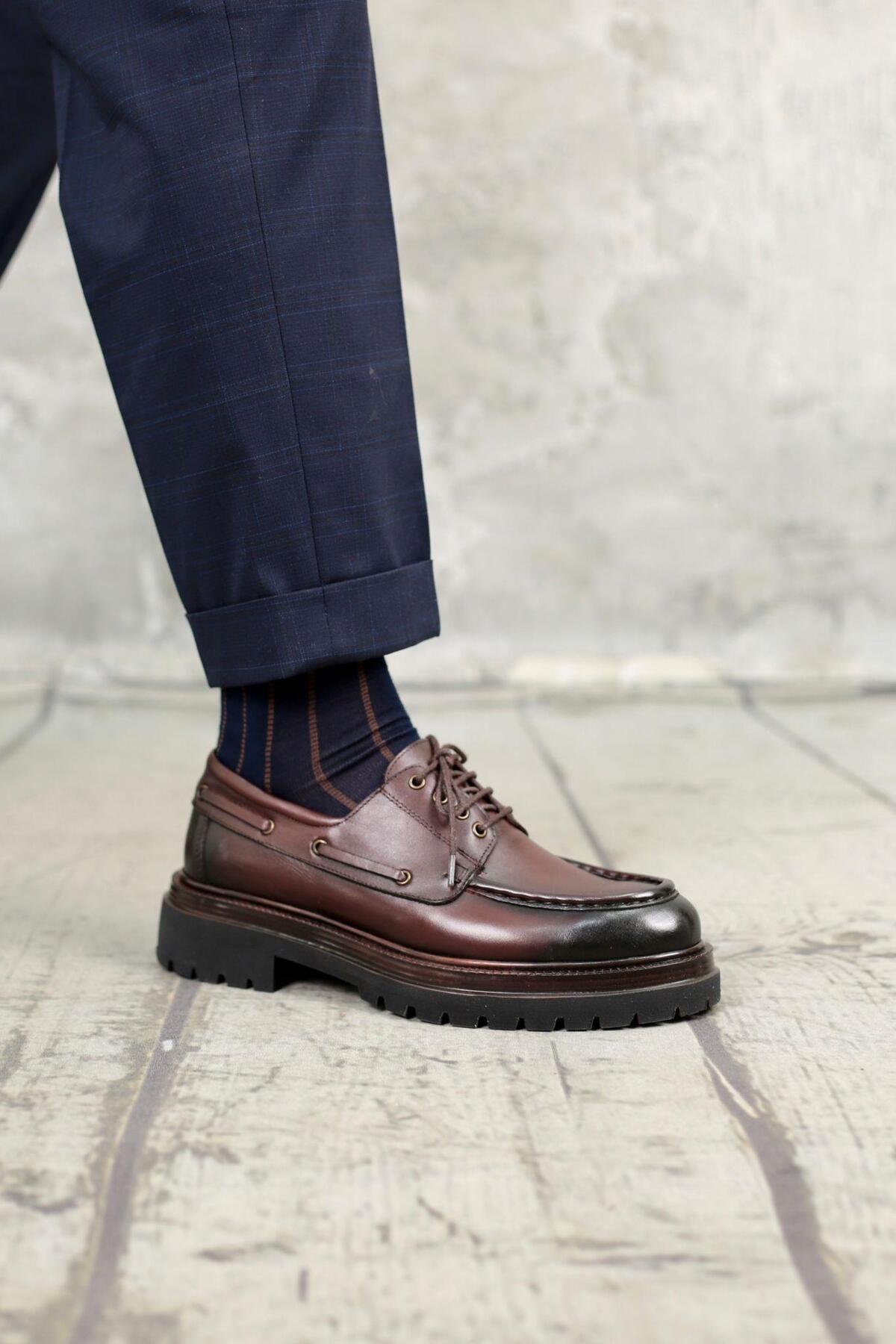 Ahmed Hamdi Bey  Stefan Kahverengi Erkek Deri Ayakkabı - Görsel 6