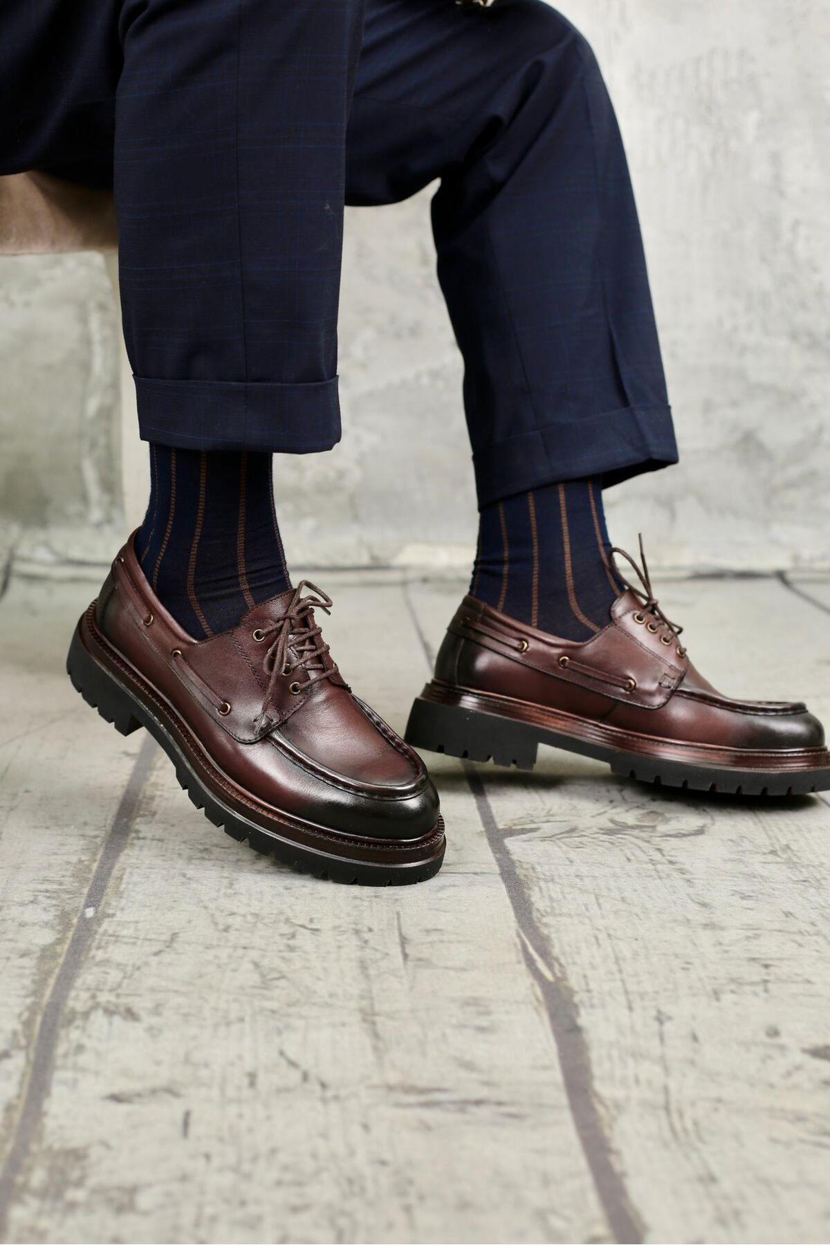 Ahmed Hamdi Bey  Stefan Kahverengi Erkek Deri Ayakkabı - Görsel 3