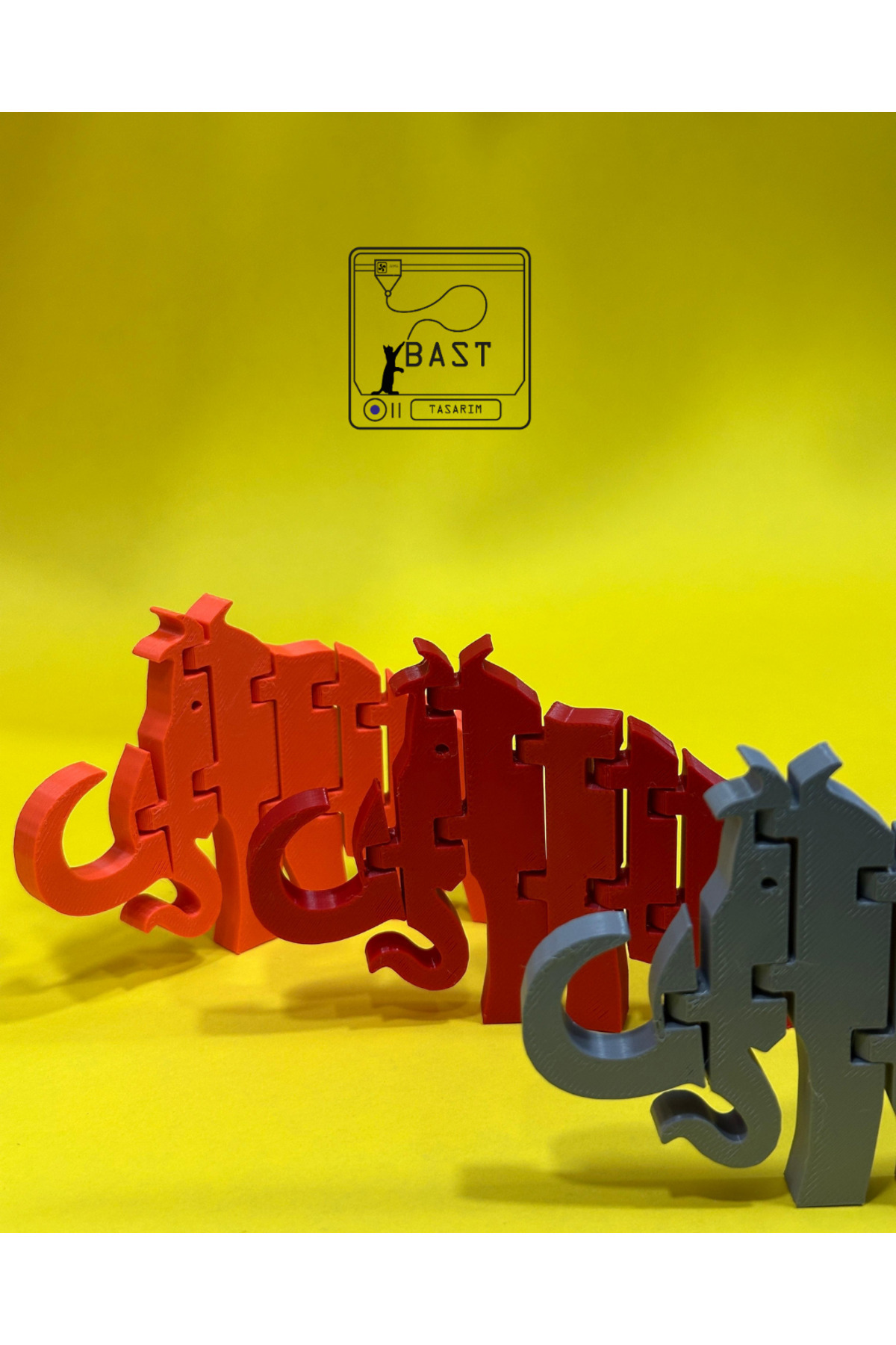 can mats Bast Tasarım 3D Yazıcı Hareketli Eklemli Mamut Oyuncak Figür