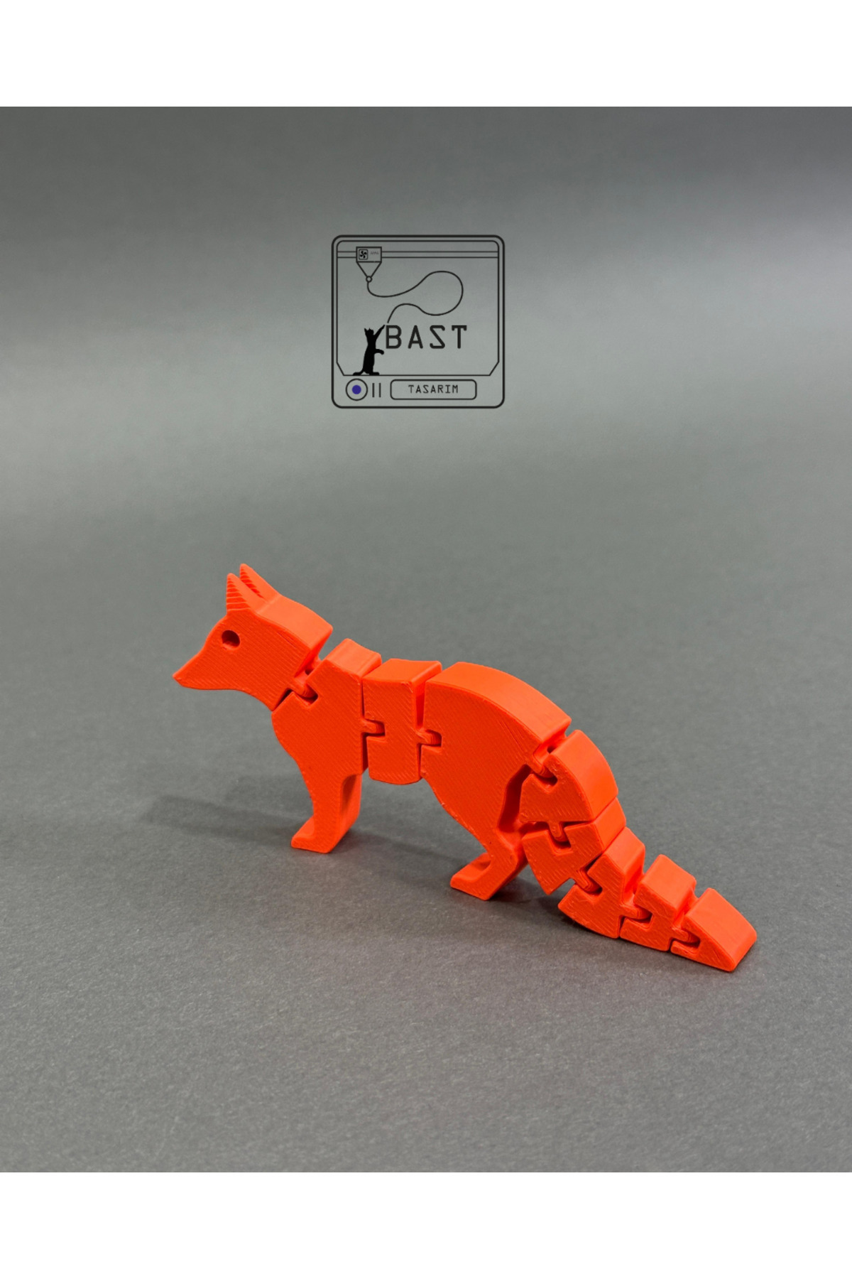 can mats Bast Tasarım 3D Yazıcı Hareketli Eklemli Tilki Oyuncak Figür