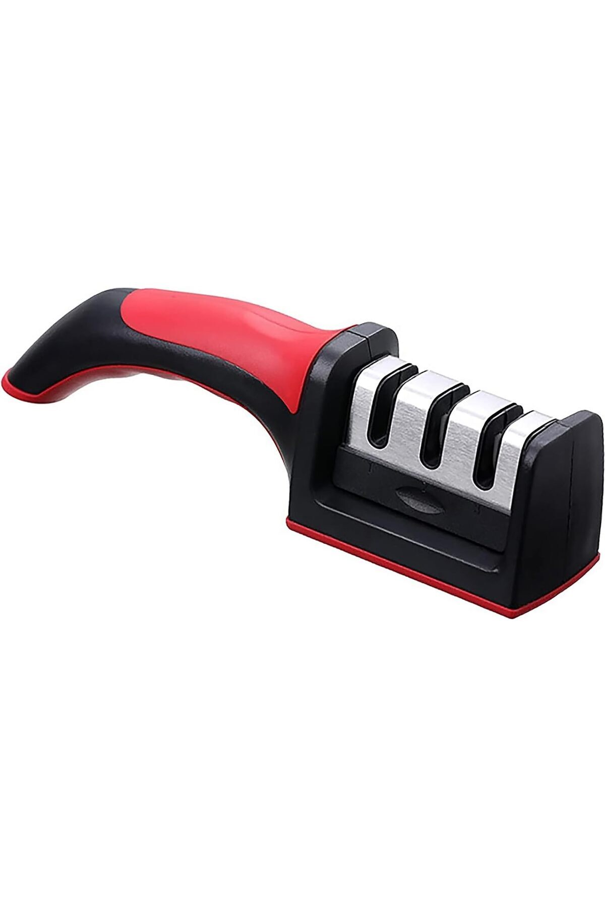 Hepta Collection Promosyonca 3 Aşamalı Profesyonel Bıçak Bileyici, Ergonomik Tutma Saplı, Siyah-Kırmızı
