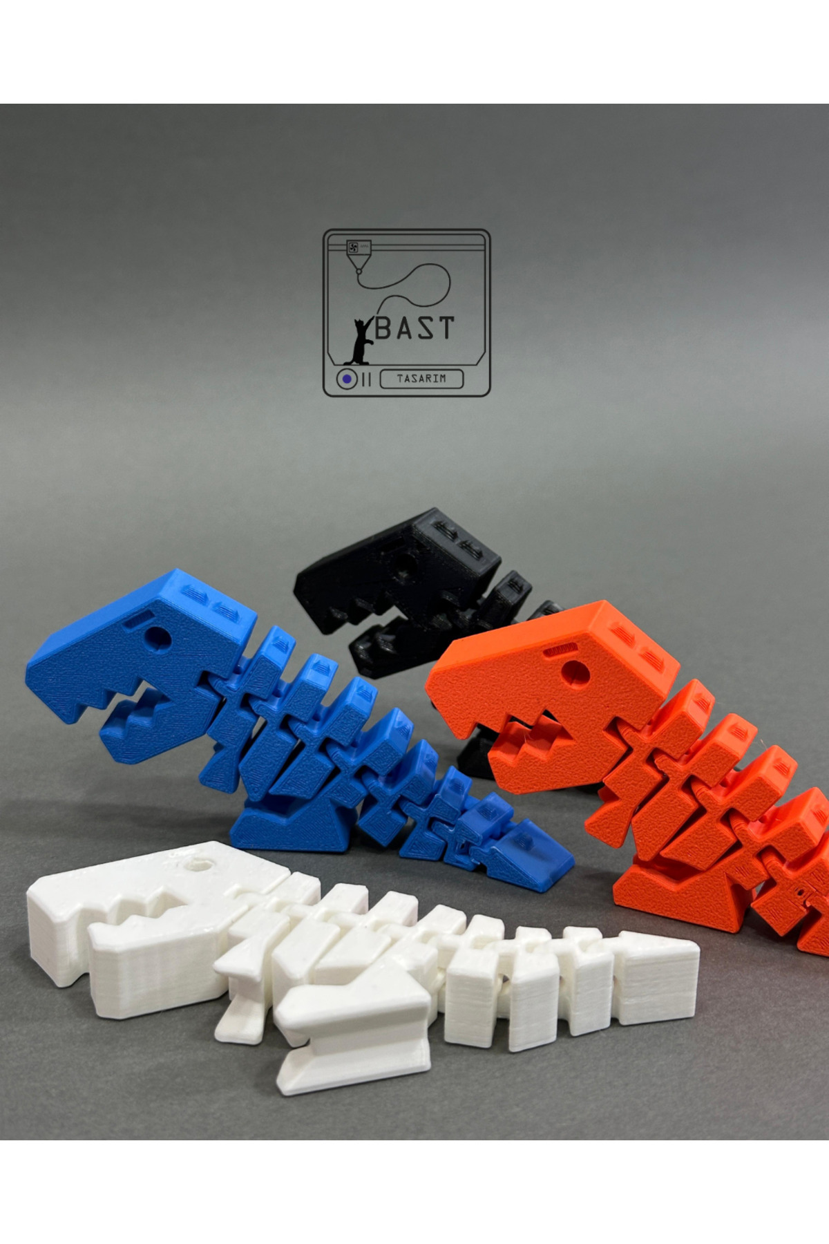 can mats Bast Tasarım 3D Yazıcı Hareketli Eklemli Dinozor Oyuncak Figür