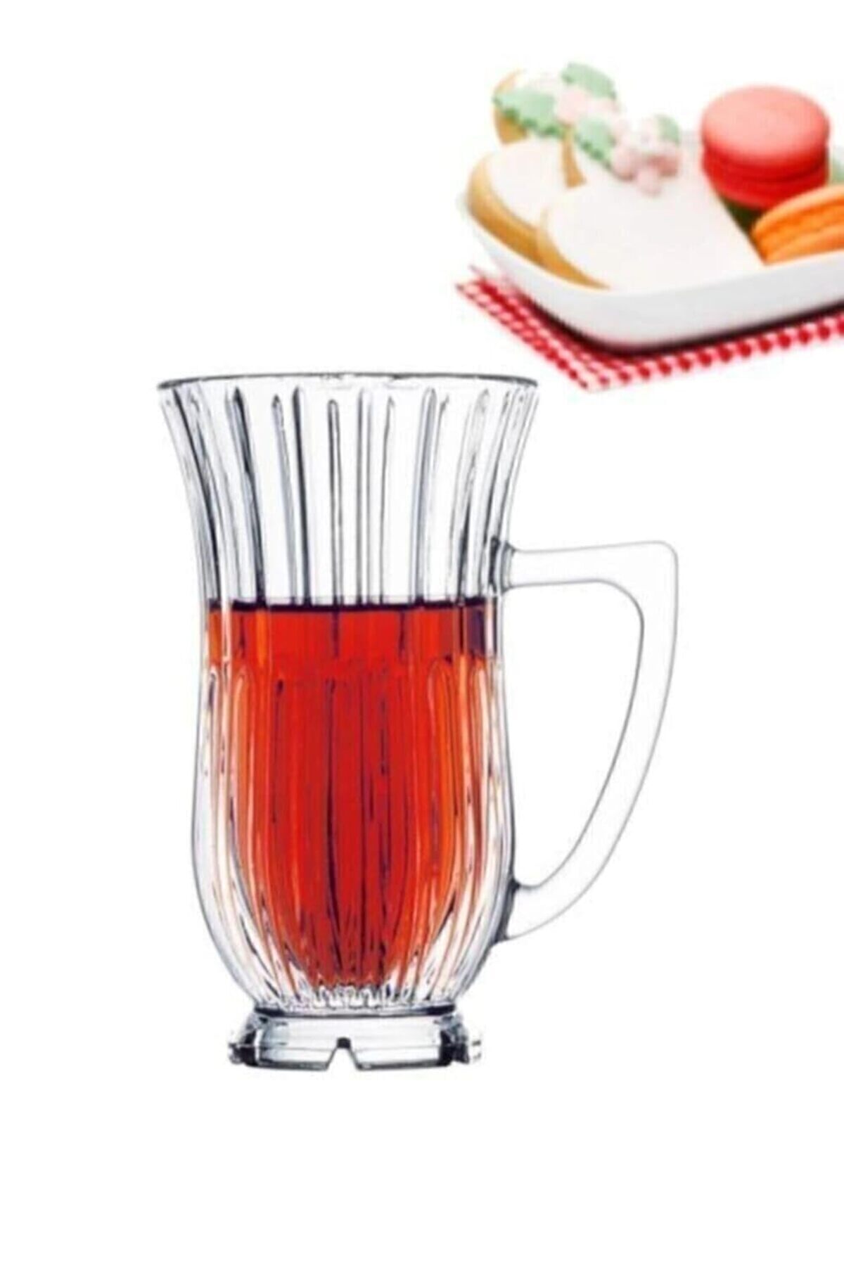 Glamour Ayaklı Çay Bardak - Kulplu Çay Bardağı Cristalline