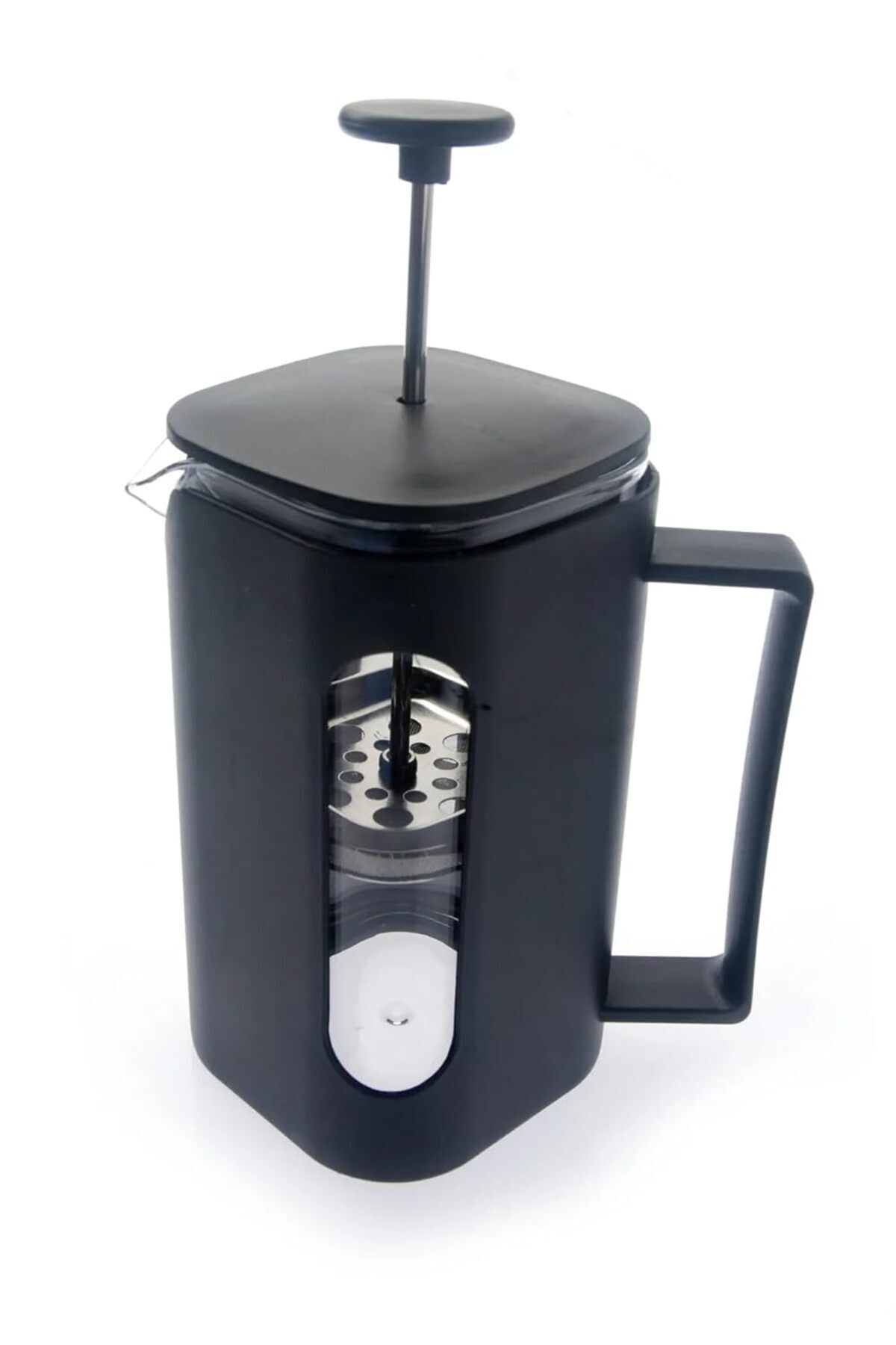 Hepta Collection French Press Kahve Demleme Ekipmanı, 350 ml, Siyah, Cam Isıya Dayanıklı Cam, Paslanmaz Çelik Filtrel