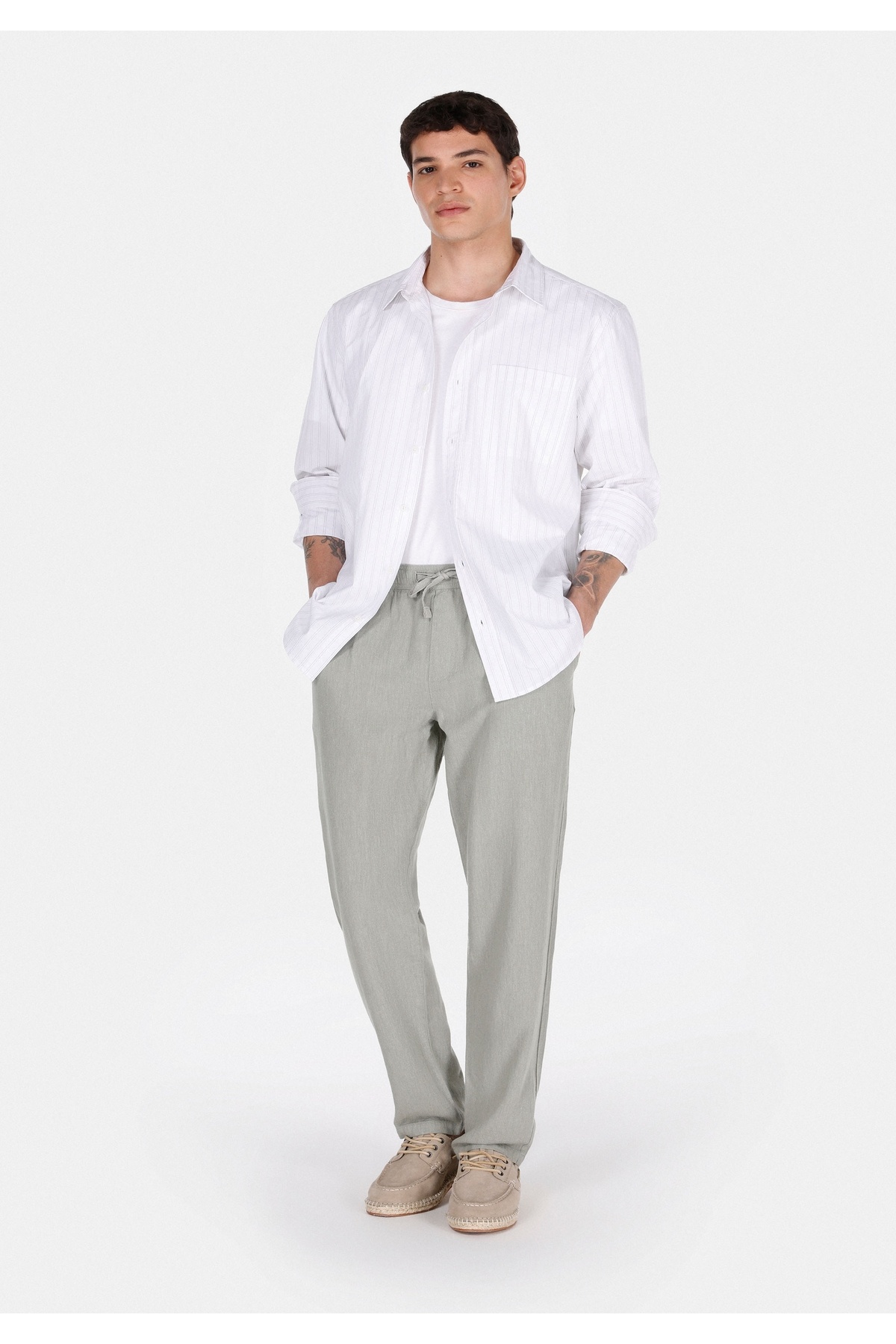 کالینز شلوار مردانه ساق بلند معمولی فیت، کمر متوسط، سبز