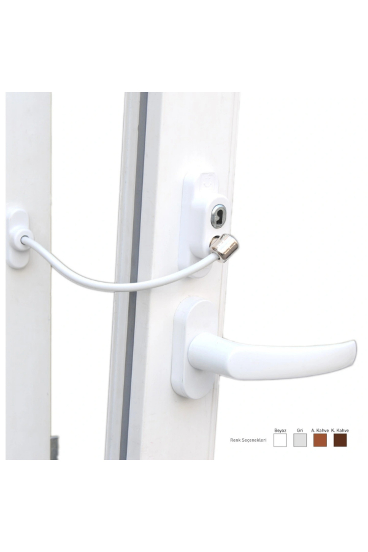 SELFBUYSELL Anahtarlı Halatlı Pvc Kapı Pencere Emniyet Kilidi (5324)