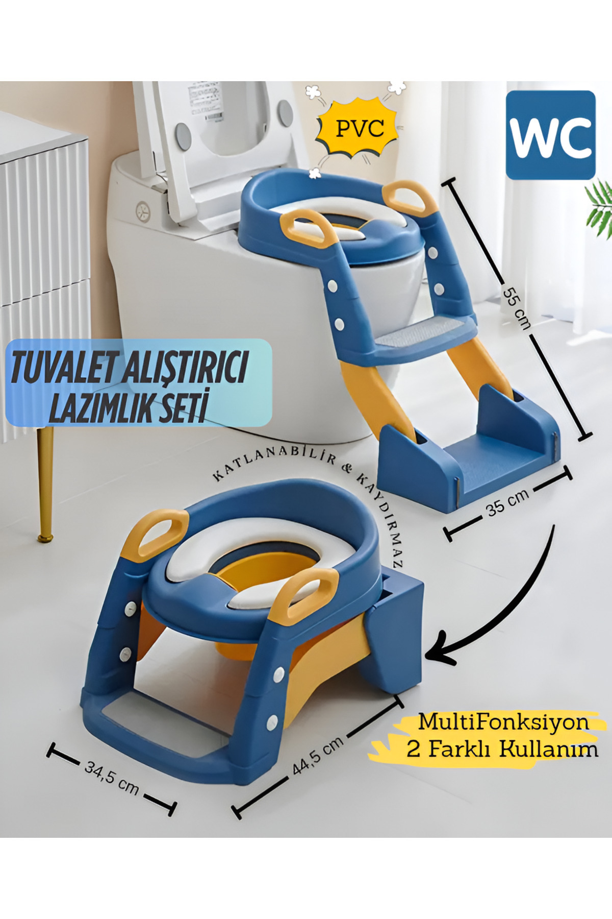 nextbuy Tuvalet Eğitim Alıştırma Koltuğu Tutma Kollu Ayarlanabilir Lazımlık Klozet Pisuvar Kapağı Adaptörü