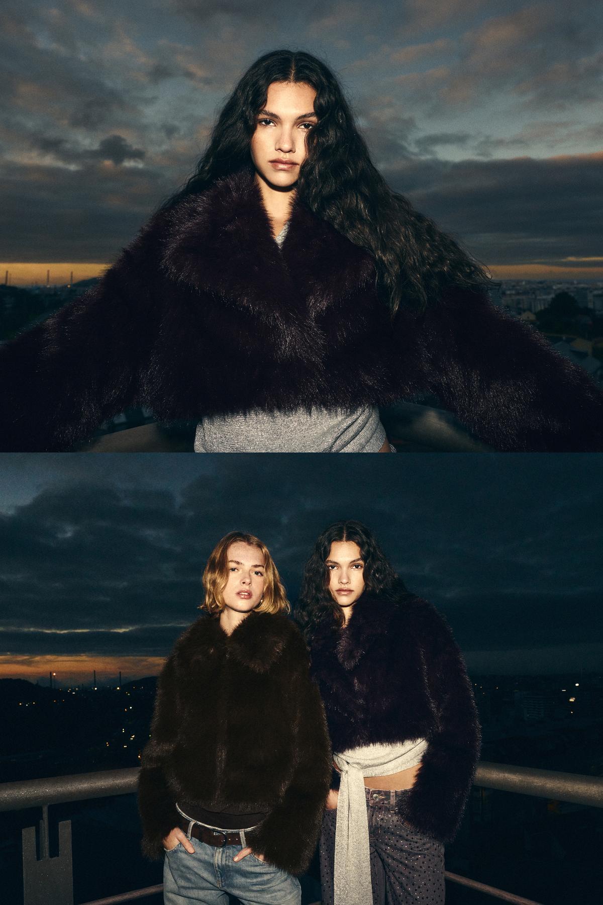 Pull & Bear Kısa suni kürk kaban