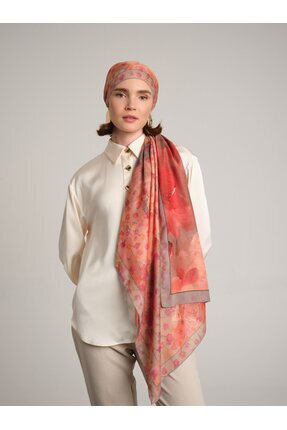 Ayshara Şakayık Koleksiyonu Alşafak Çift Taraflı Şal