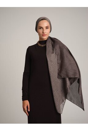 Ayshara Şiraze Koleksiyonu Taş Grisi Çift Taraflı Şal