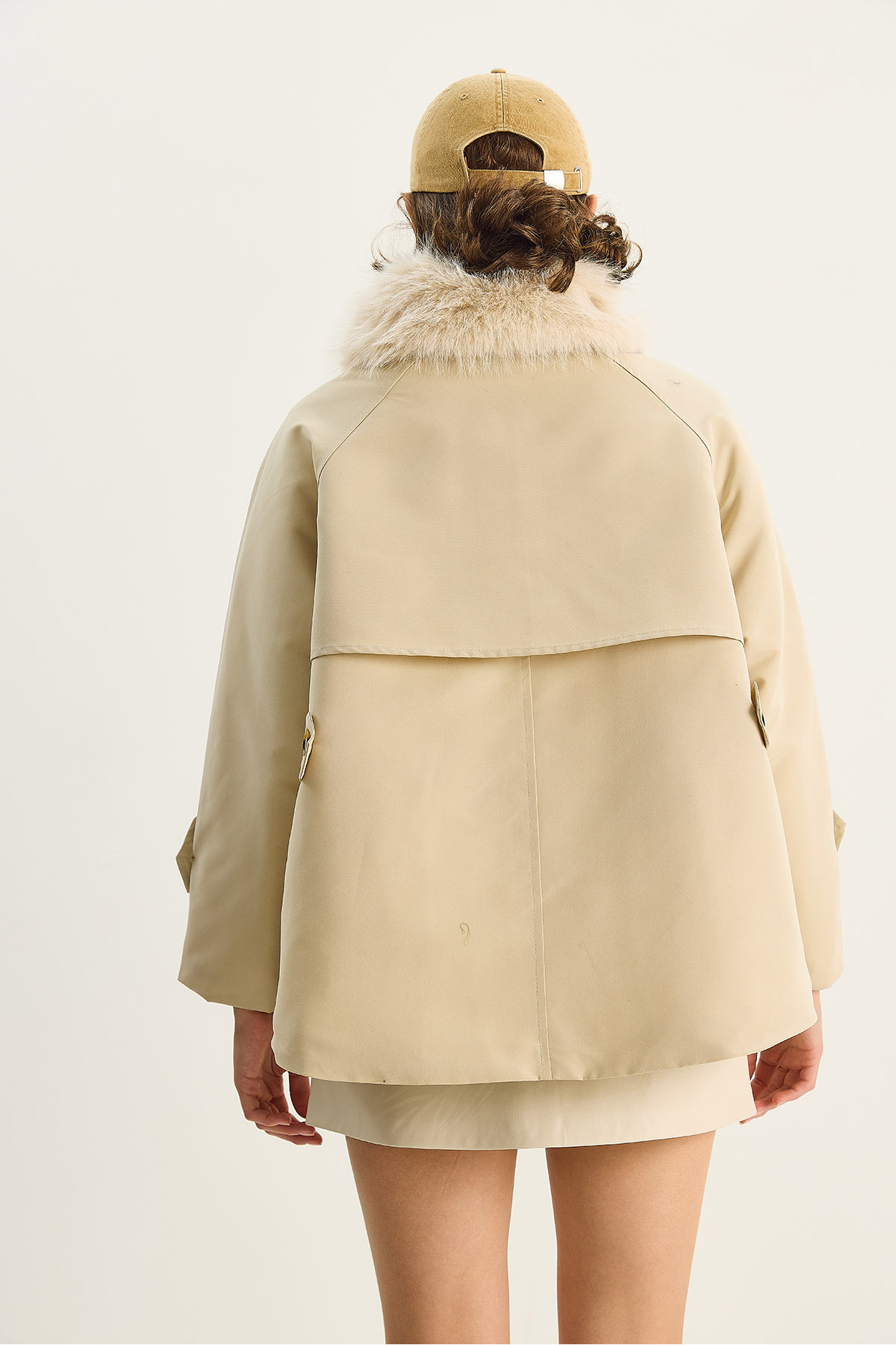 Bianco Lucci  Kadın Çıkarılabilir Kürk Yaka Su İtici Özellikli Şişme Kaban 60568 60283745 - Görsel 7