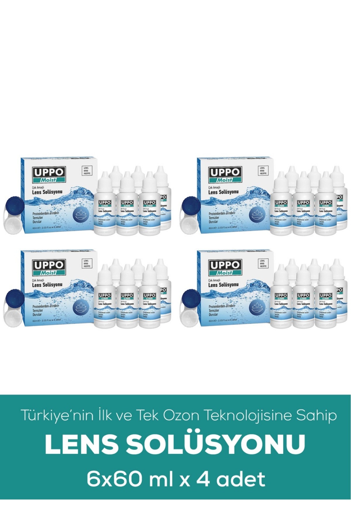 UPPO MOİST Dünya'da Ozanlama Ile Üretilen 60x6 x 4 adet Ilk Ve Tek Lens Solüsyonu 360 ml skt 10,2026