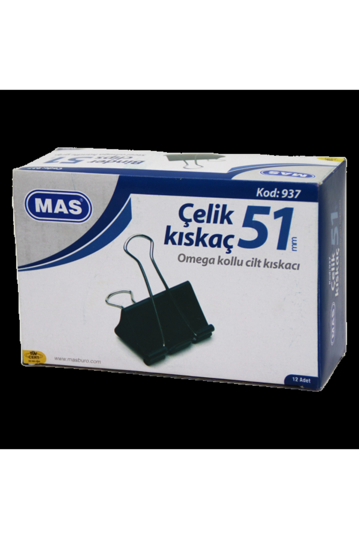 SELFBUYSELL ÇELİK KISKAÇ 51MM 12 PARÇA OMEGA KOLLU CİLT KISKAÇI (5324)