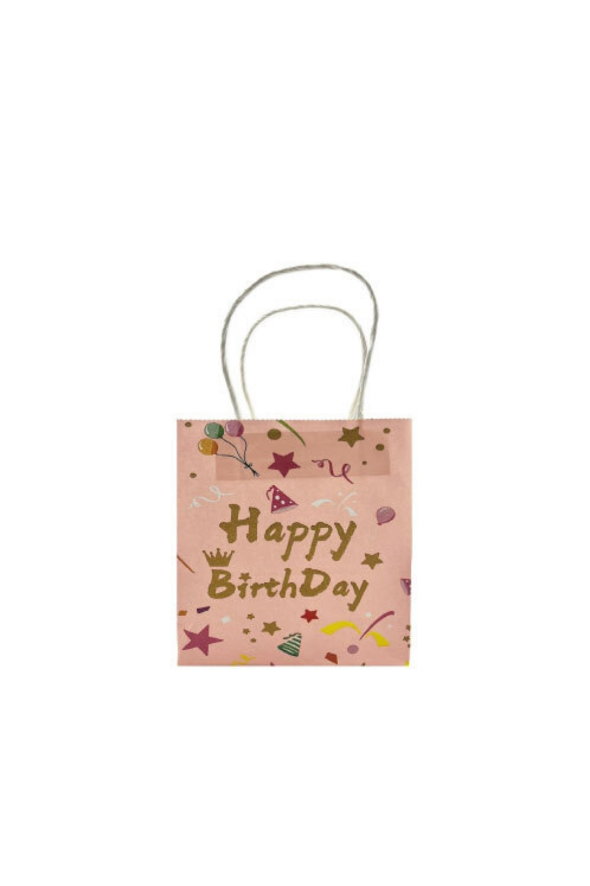Le Mabelle Pembe 6'lı Kağıt Happy Birthday Hediye Çantası fotoğrafı 2 (önizleme)