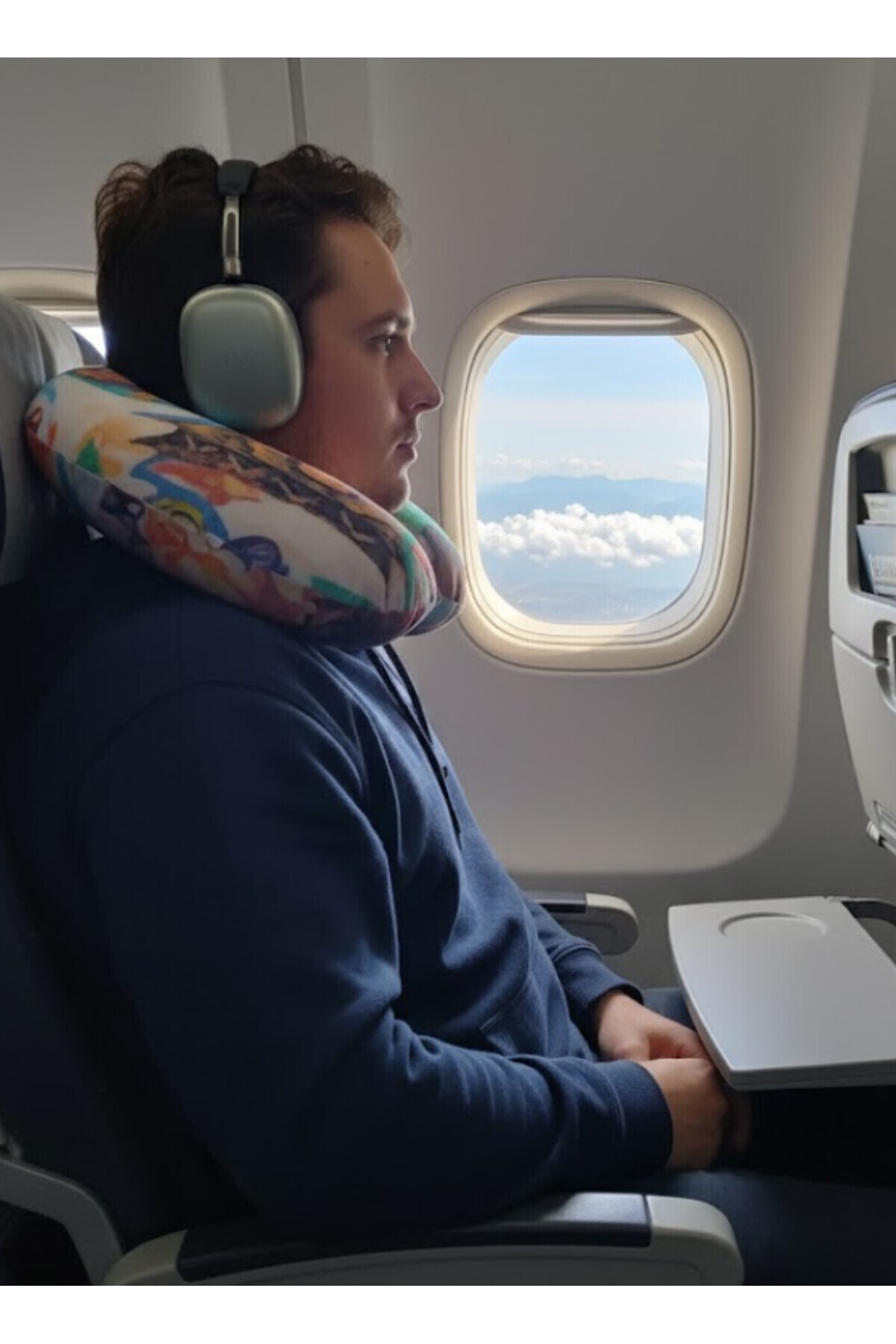 abnturk Seyahat Yastığı Renkli Yumuşak Elyaf Şişirme Boyun Yastığı