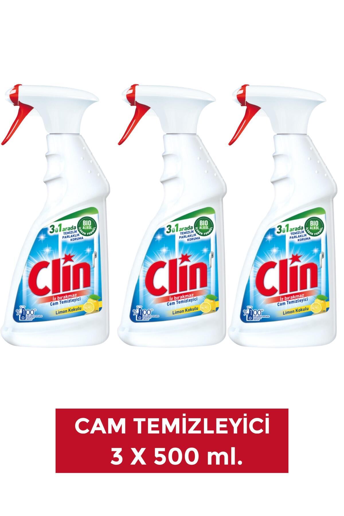 Clin 3 Adet Limon Cam Yüzey Temizleyici 500 ml