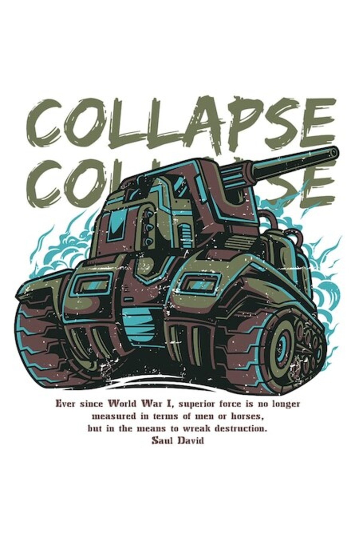 Pvc Sticker Tank OEM Tank Sticker (Army) - 'Collapse' English Text, White Border, PVC ...