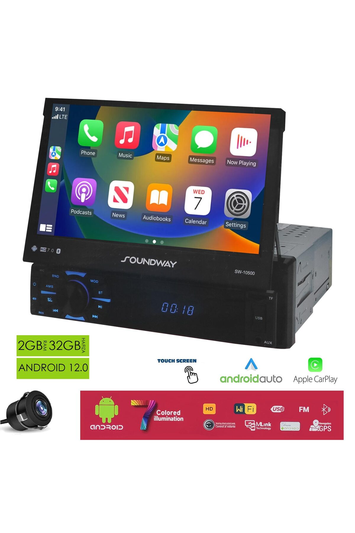 Soundway SW-10500 Android İndash Teyp 7 İnç 2+32GB - Fiyatı, Yorumları