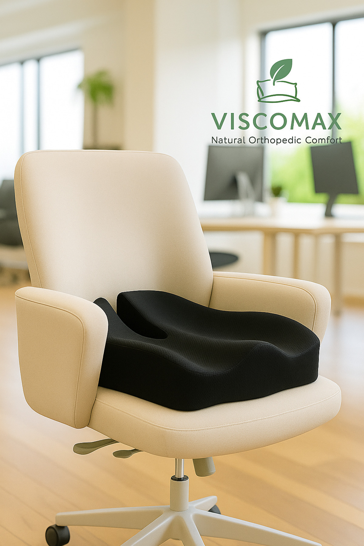 VİSCOMAX Ortopedik Oturma Simidi Koltuk Sandalye Minderi Kuyruk Sokumu Yastığı