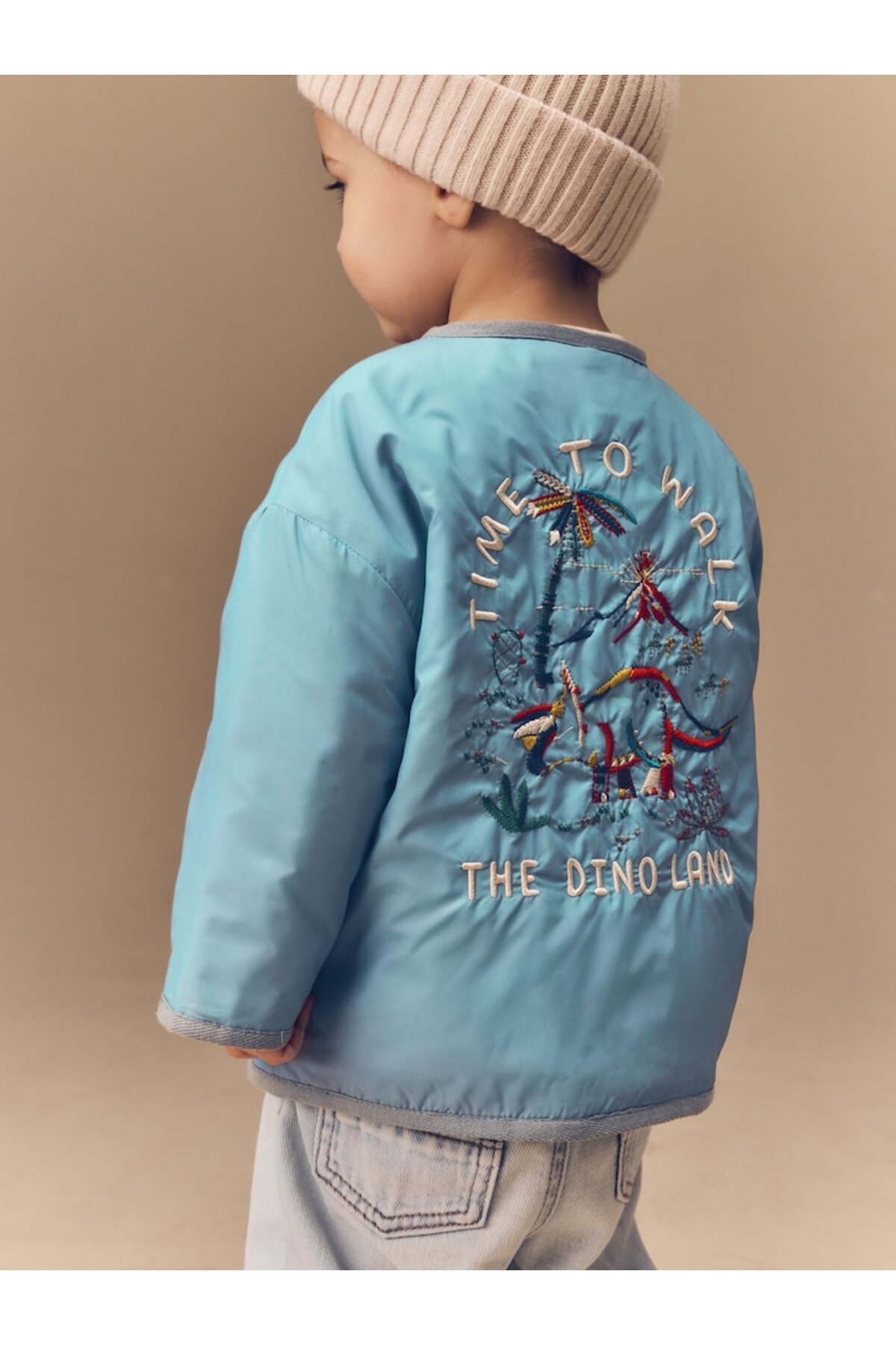 Next Baby Light Blue Water-Resistant Embroidered Coat fotoğrafı 2 (önizleme)