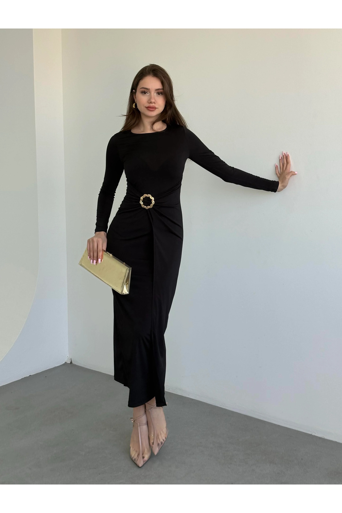 khar MELONİ Aksesuarlı Sandy Elbise