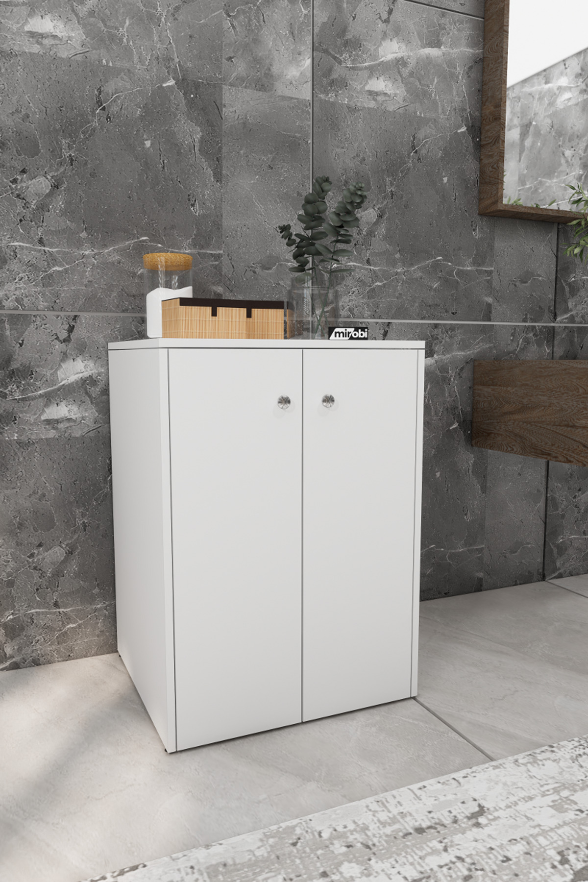 Mirobi Veltra Kapaklı Çamaşır Makinesi Dolabı Kurutma Makinesi Alt Dolabı Beyaz