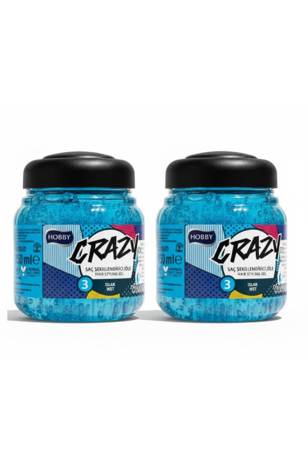 ژل حالت دهنده مو Hobby Crazy Wet Look - 150 میلی لیتر - بسته 2 عددی - 5006 — تصویر 3 از 3