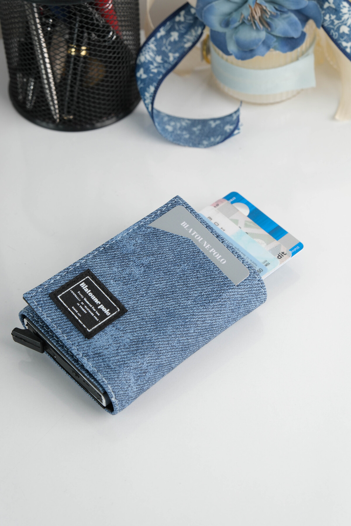 Blatoune Polo Unisex Kot Deri Cüzdan, Premium Kalite Alüminyum Mekanizmalı, Kadın & Erkek Kartlık görsel 8