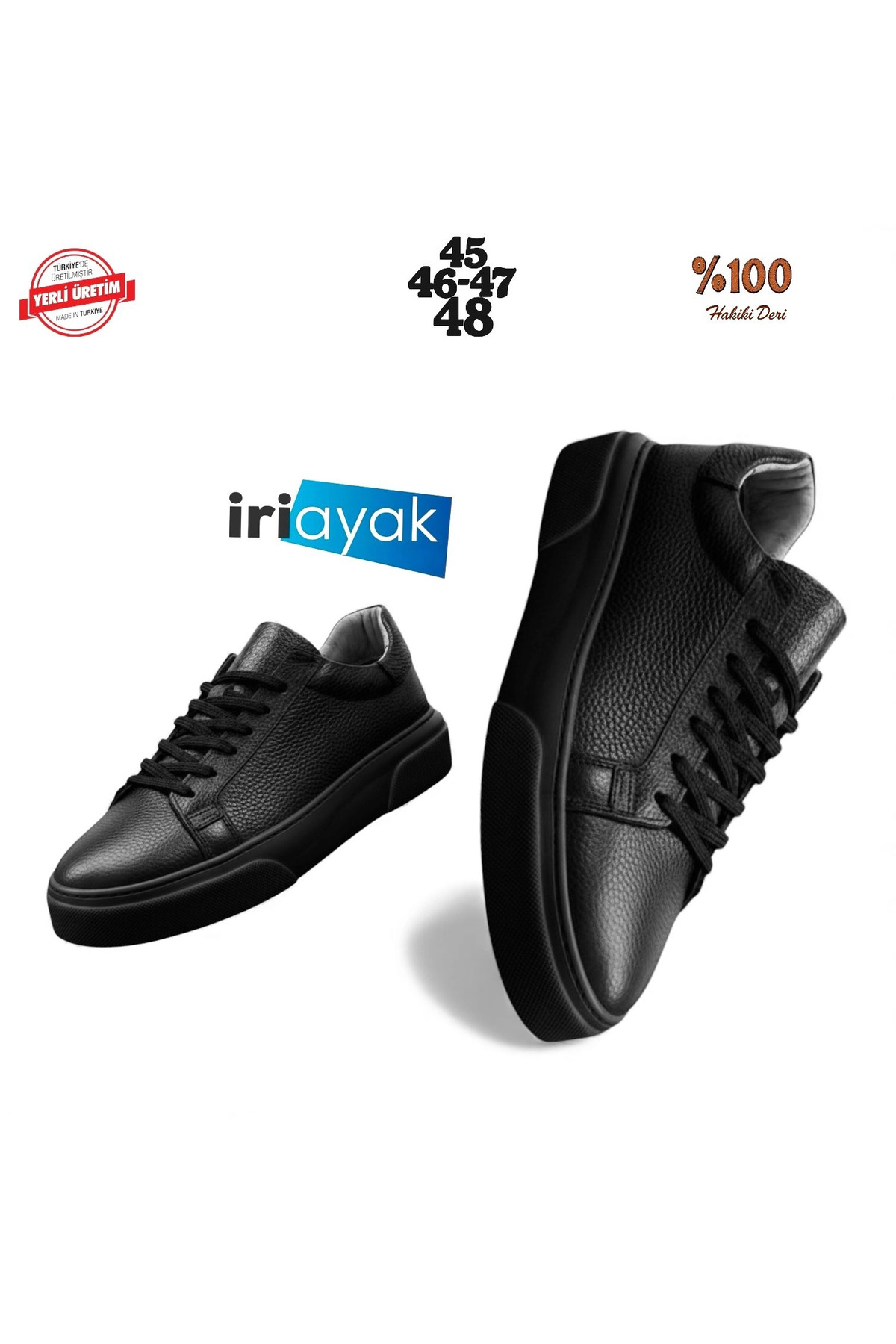 İriayak  Büyük Numara Hakiki Deri 40-48 / Rahat Taban Casual Ayakkabı/ Erkek Sneaker - Günlük Kullanıma Uygun - Görsel 6
