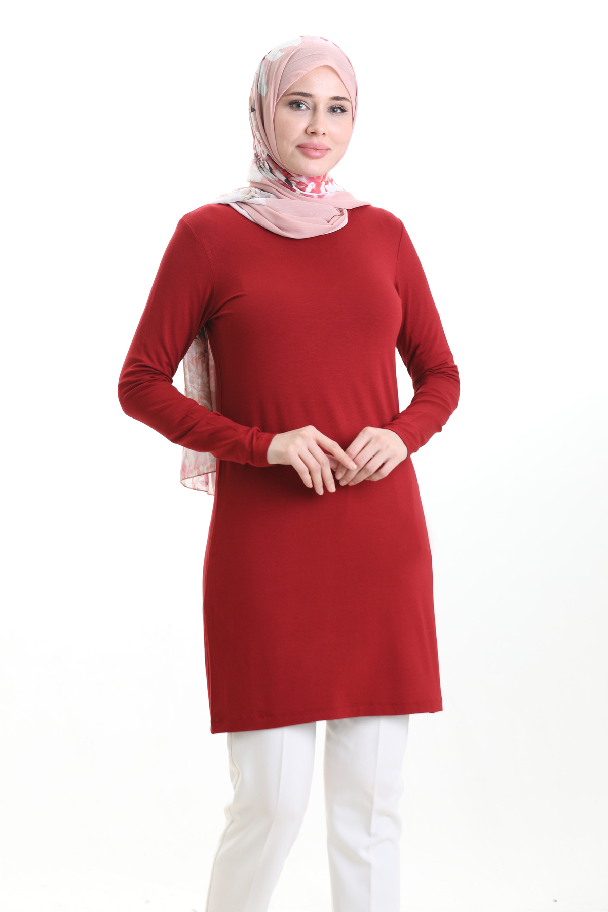 VİSKON UZUN TUNİK - Bordo
