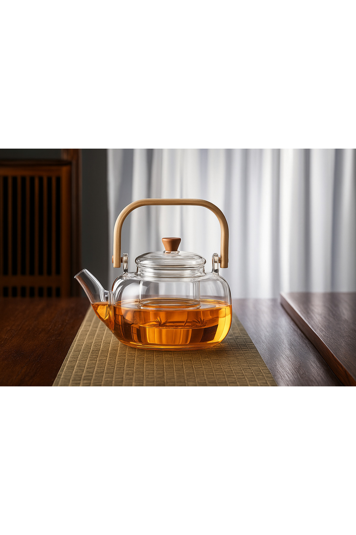 FİX ERA Ahşap Saplı Cam Filtreli Demlik