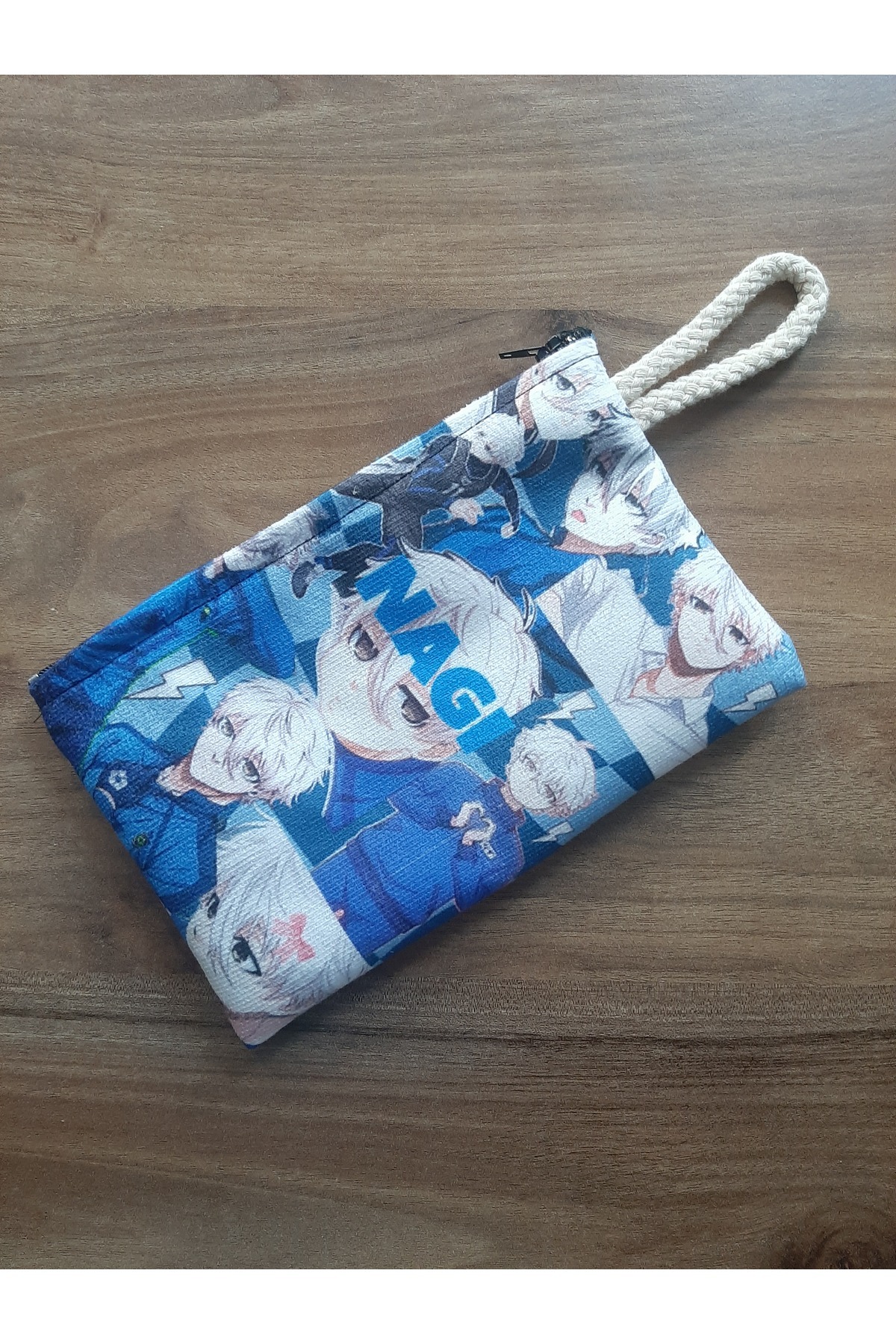 OWLBAG COMPANY OWL BAG Blue Lock - Nagi Desenli tasarım cüzdan kalemlik çanta düzenleyici