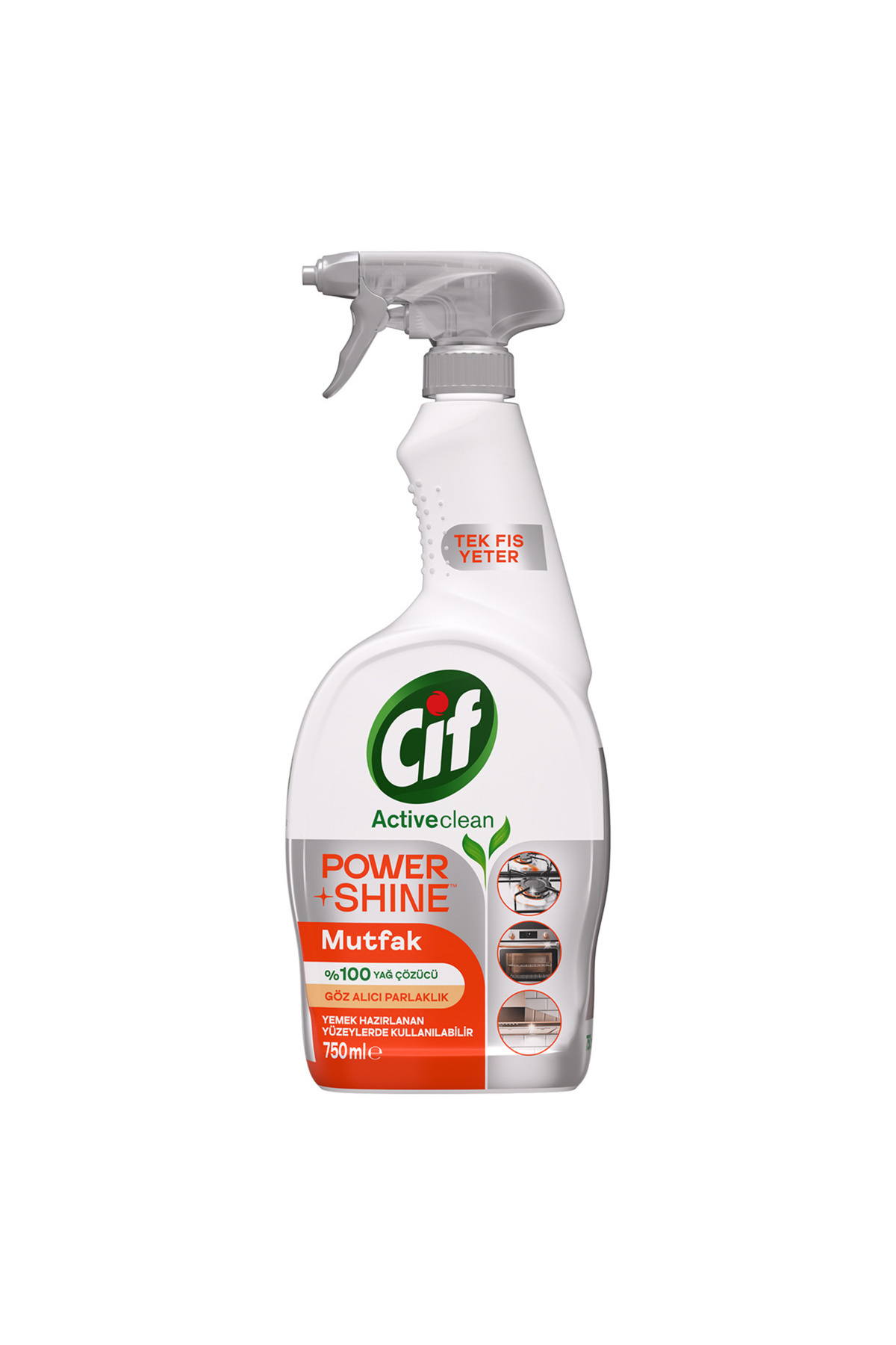 KUT FLY Cif Power Shine Sprey Mutfak İçin Temizleyici ve Yağ Çözücü 750 Ml 3 ADET