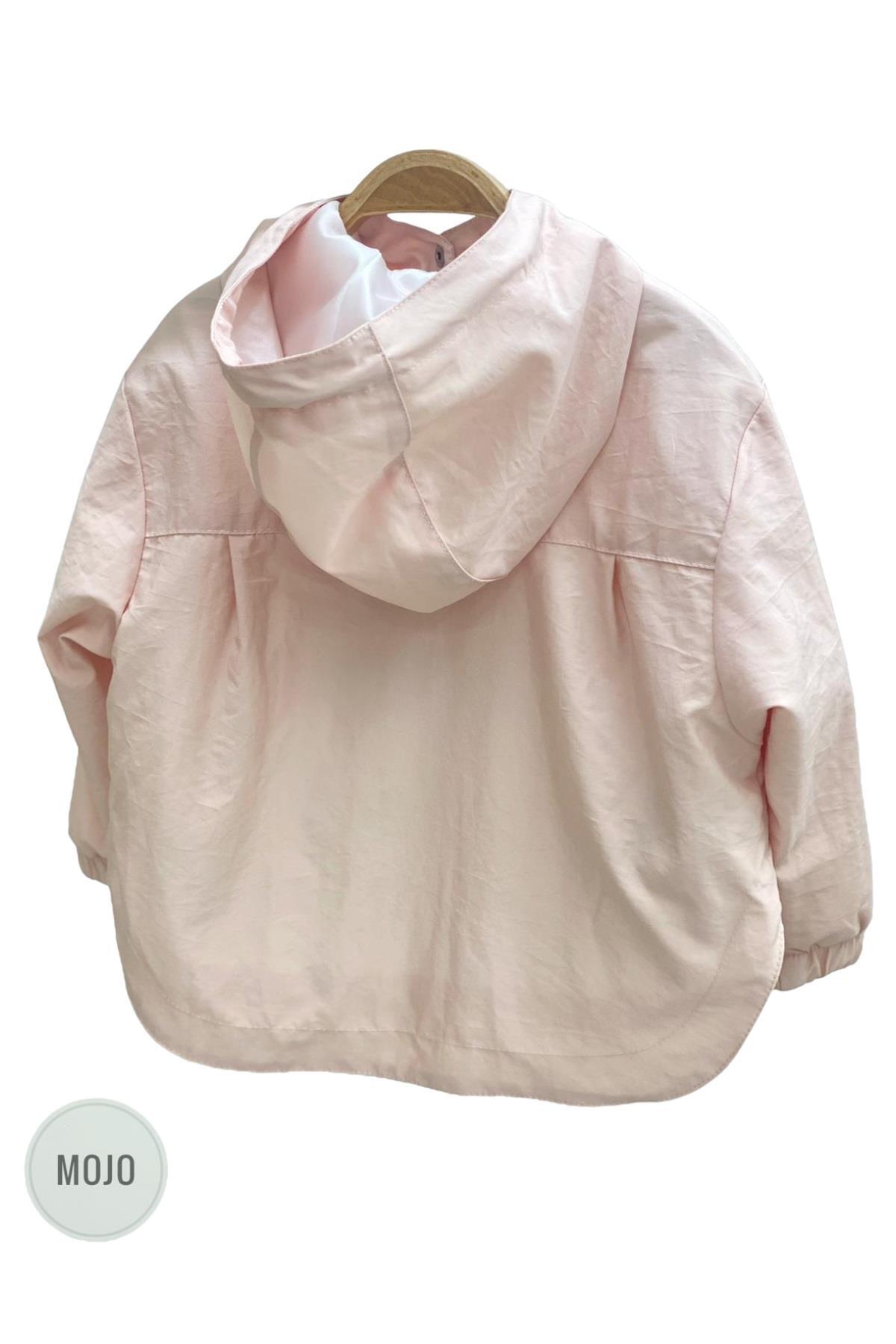 Escabel Kız Bebek 1-5 Yaş Paraşüt Astarlı Kapüşonlu Yağmurluk Pudra fotoğrafı 3 (önizleme)