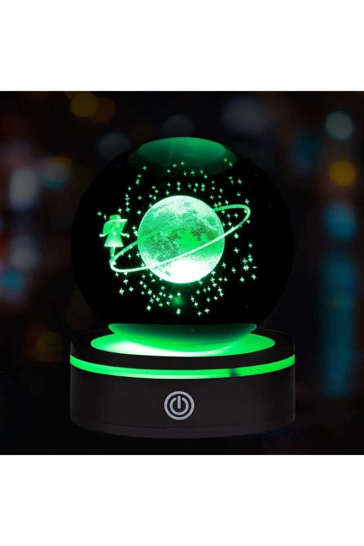 thebestnzm Renk Değiştiren Satürnlü Kız Dönen Cam Küre