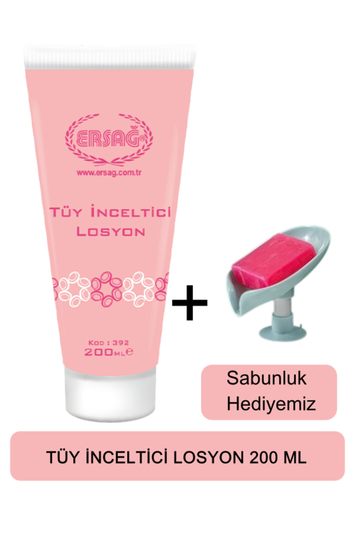Ersağ Tüy Azaltıcı Losyon 200 ml + ( Sabunluk Hediyeli ) 392-9