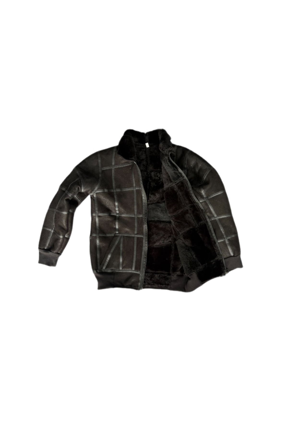 ln leather Özel Üretim Patchwork Kürk-süet Gerçek Deri Çocuk Mont 5-6 Yaş fotoğrafı 4 (önizleme)