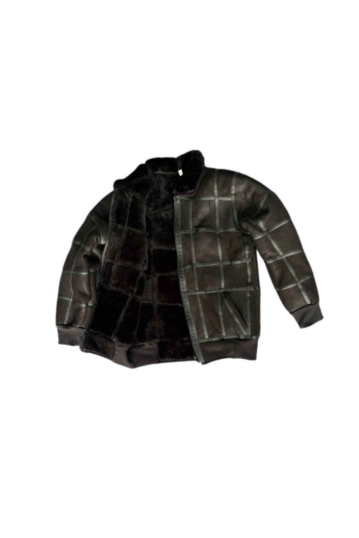 ln leather Özel Üretim Patchwork Kürk-süet Gerçek Deri Çocuk Mont 5-6 Yaş fotoğrafı 3 (önizleme)