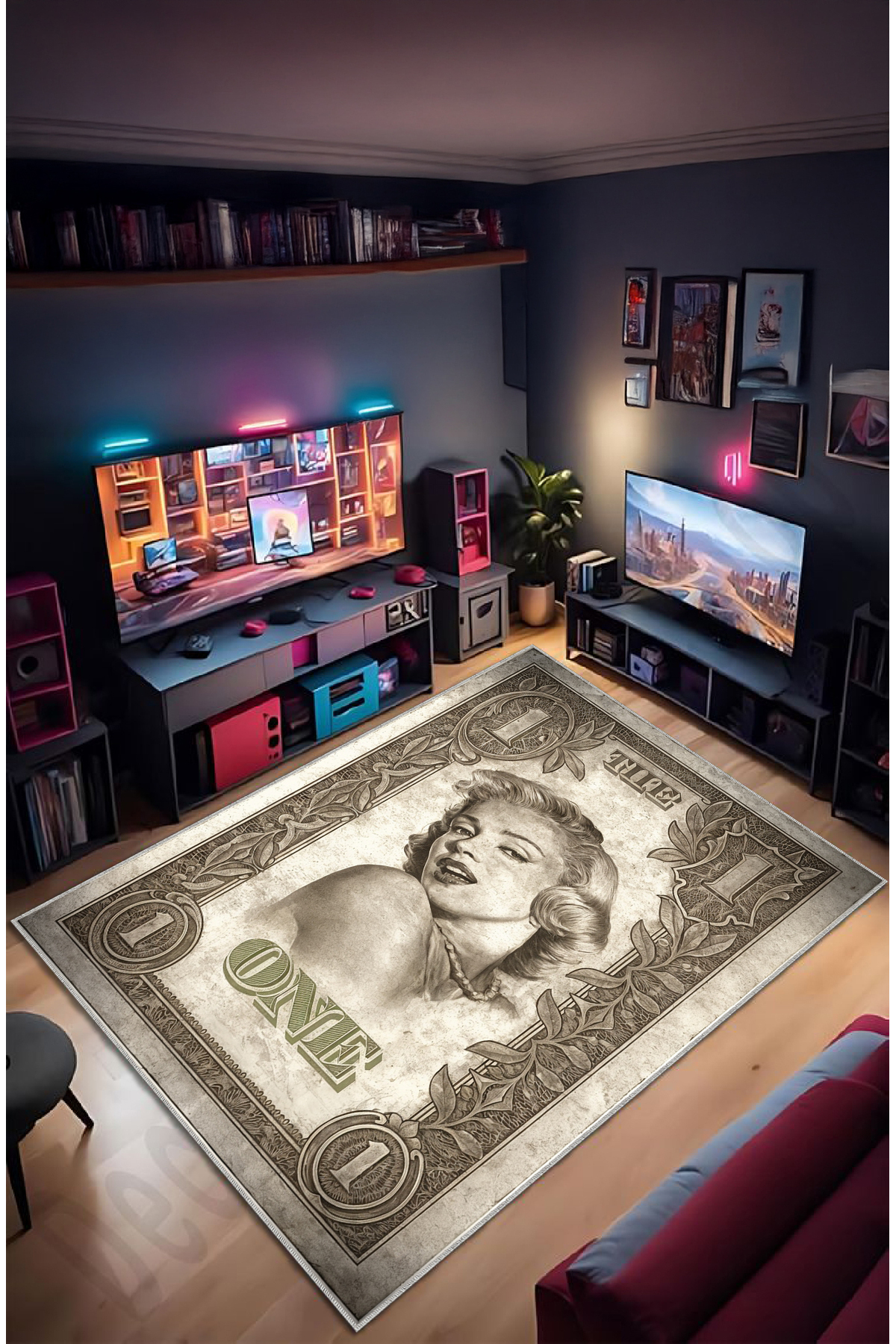 Decorative Anti-Slip Marilyn MONROE Gamer Washable Rug