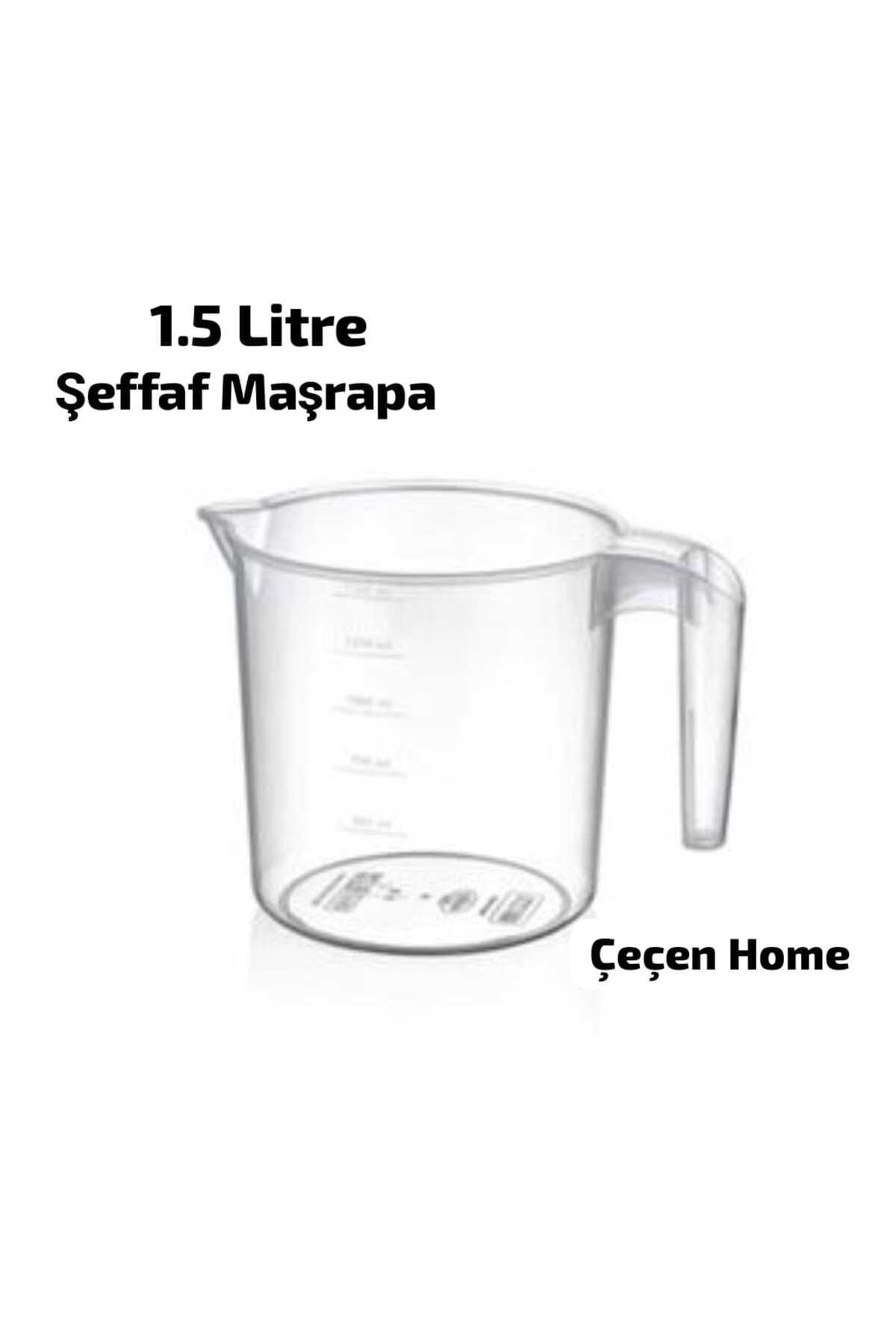 ÇEÇEN HOME (1 Adet) Plastik Şeffaf Maşrapa Tas 1.5 L