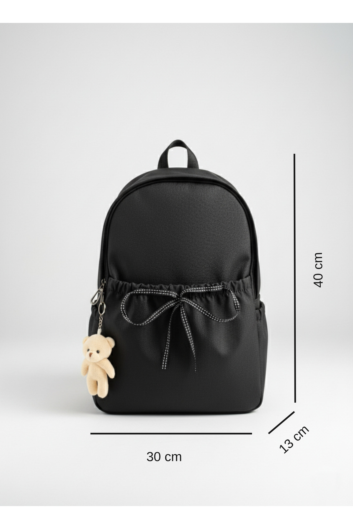 Lapiri  Kadın Fiyonklu Sırt Çantası Okul Günlük Seyahat Şık Tasarım Çanta & Laptop Bölmeli - Görsel 3