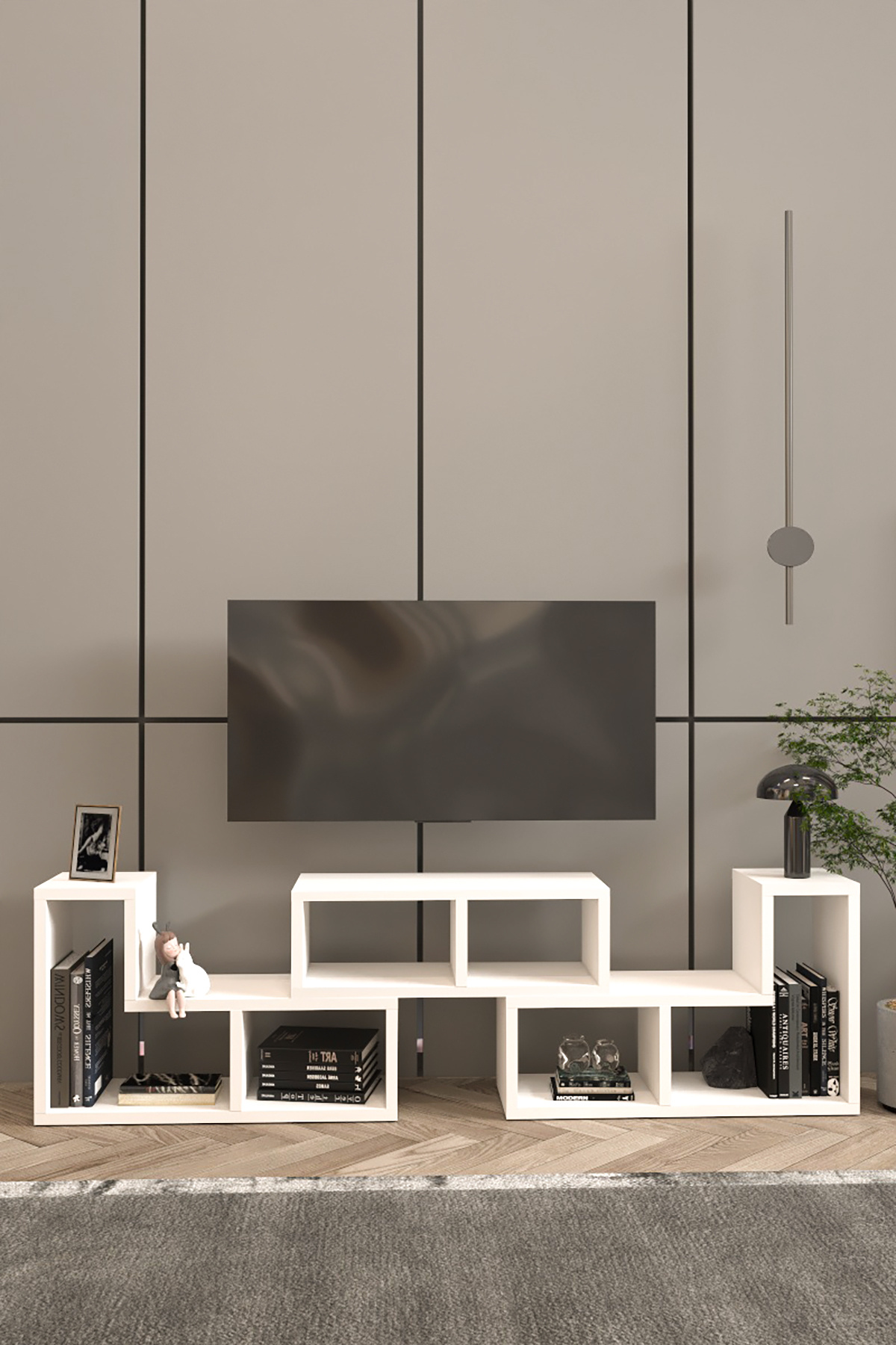 BlackSea Tetris Tv Ünitesi,Çok Amaçlı Ünite,Kitaplık,Portatif Minifix Kurulum