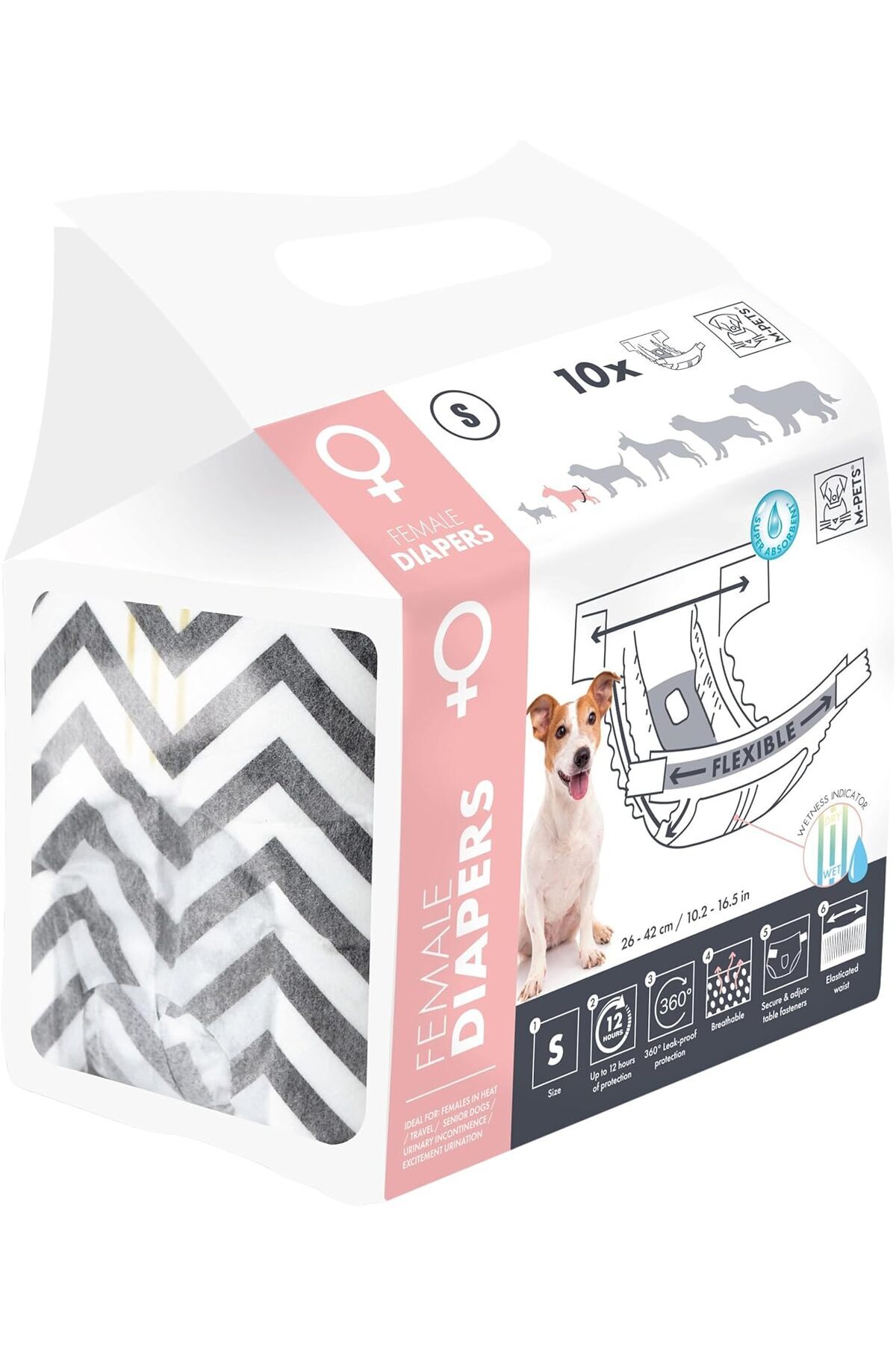 Hype Store M-PETS DIAPERS DİŞİ KÖPEKLER İÇİN KÜLOT (S) 10LU