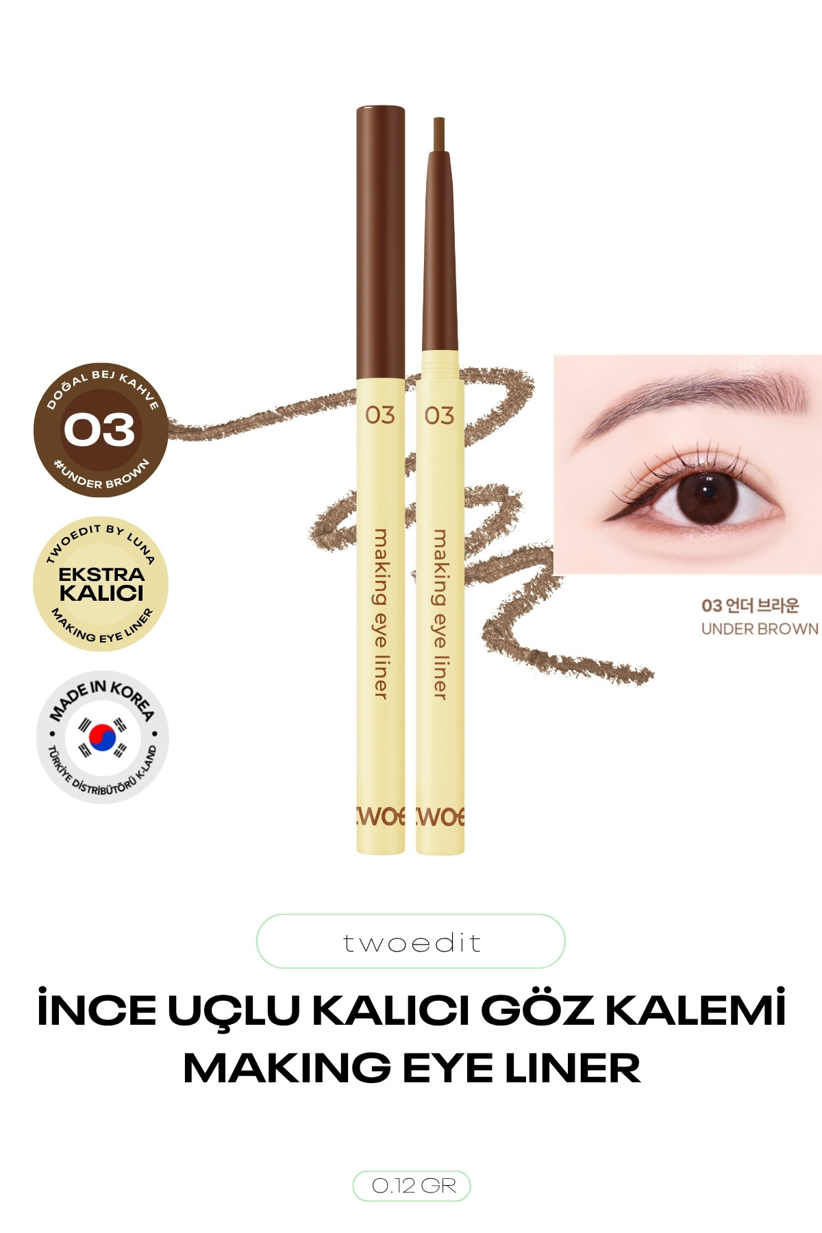 twoedit İnce Uçlu Ekstra Kalıcı Göz Kalemi by Luna Making Eye Liner