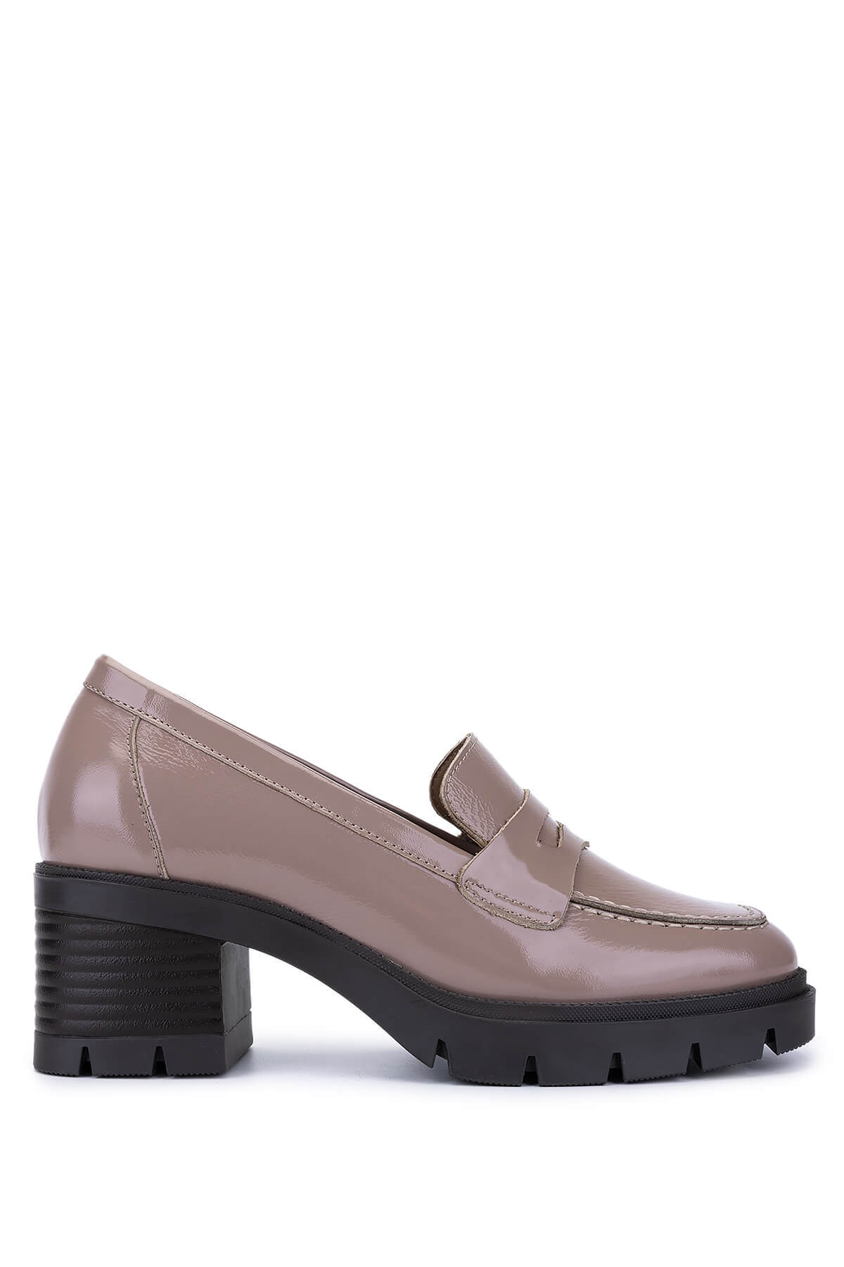 کفش پاشنه بلند زنانه چرم اصل بژ ورنی Tamer Tanca