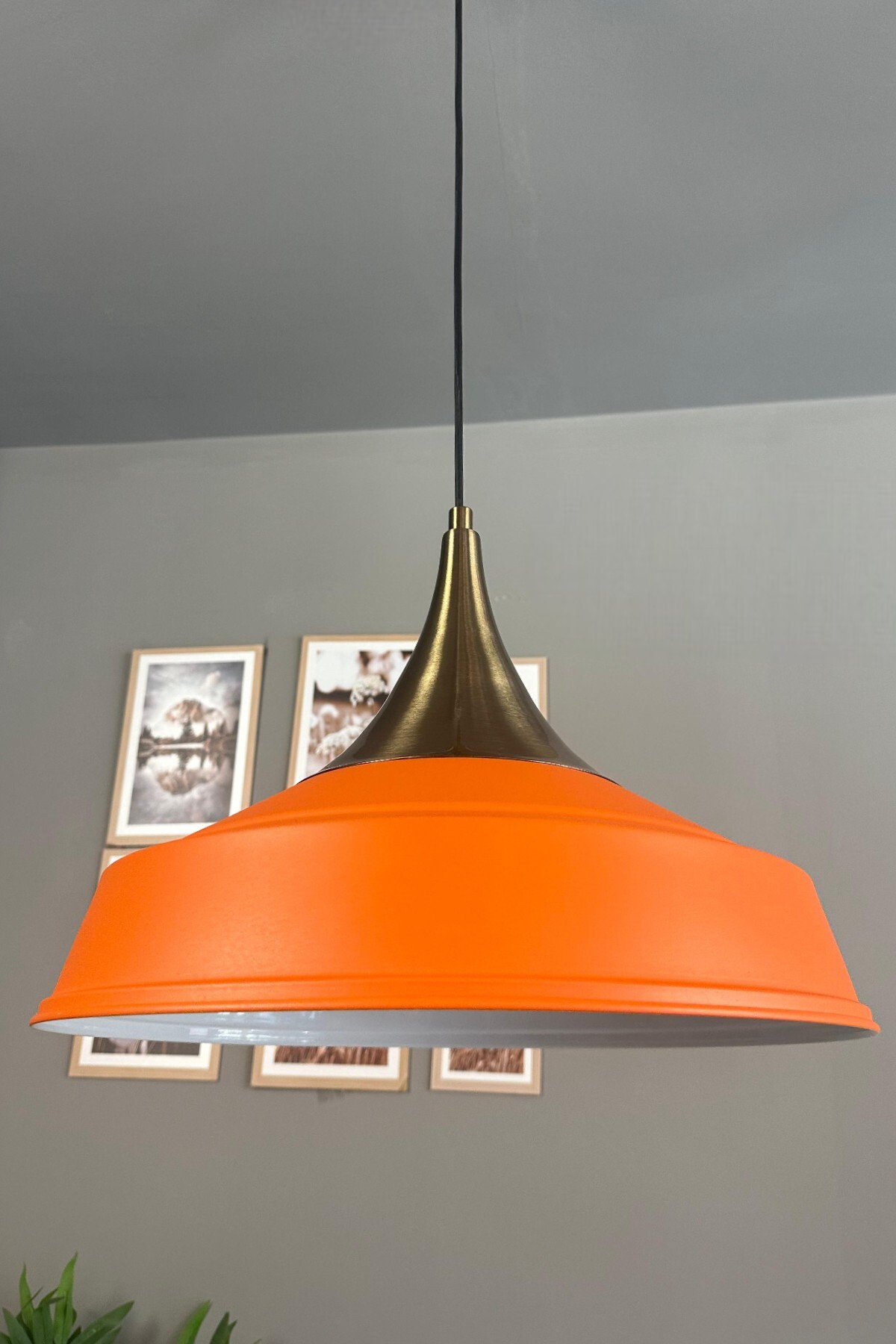 Noble Single Orange Chandelier Antique Dome Headboard Retro Pendant Lamp Shop Cafe Living Room Chandeliers