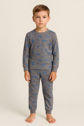 Katia & Bony Erkek Çocuk Savaş Uçağı Desenli Pijama Takımı