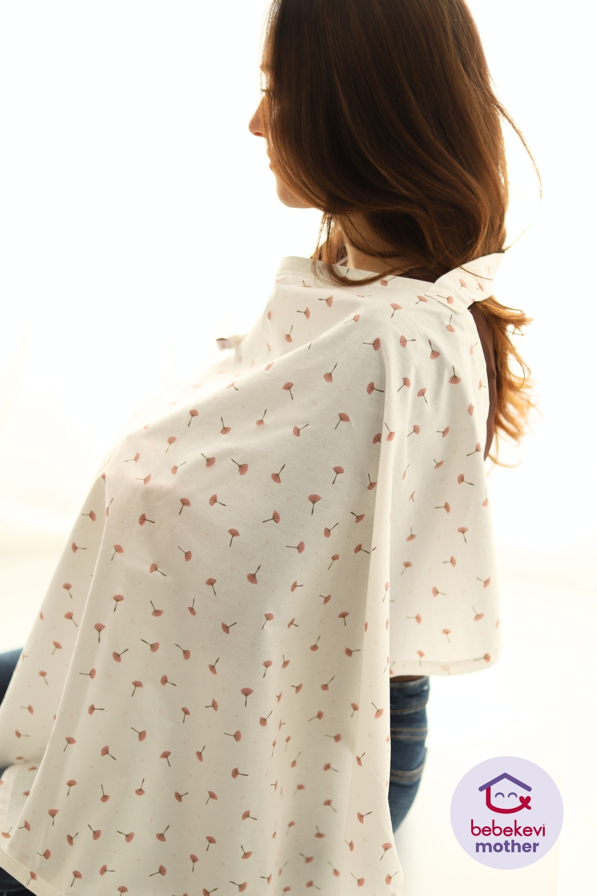 Bebekevi %100 Pamuk EOKO-TEX Sertifikalı Poplin Emzirme Önlüğü - Pembe fotoğrafı 2 (önizleme)